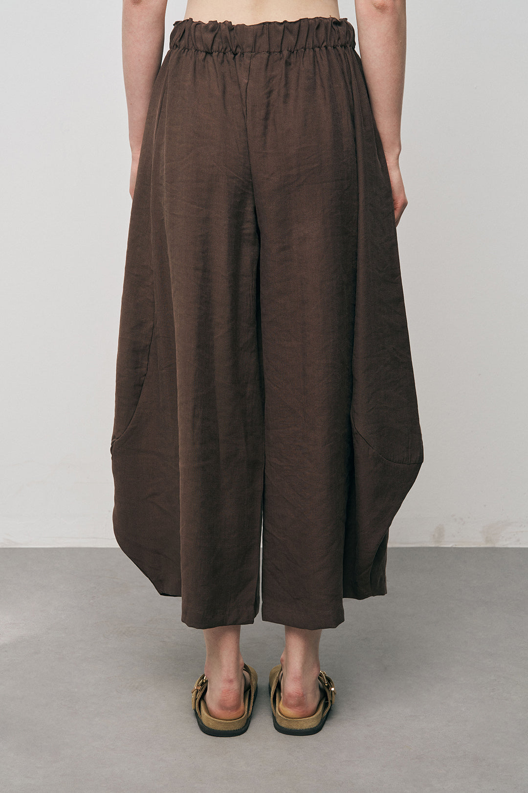 Orfeonegro Beli Lastikli Kahve Şalvar Pantolon