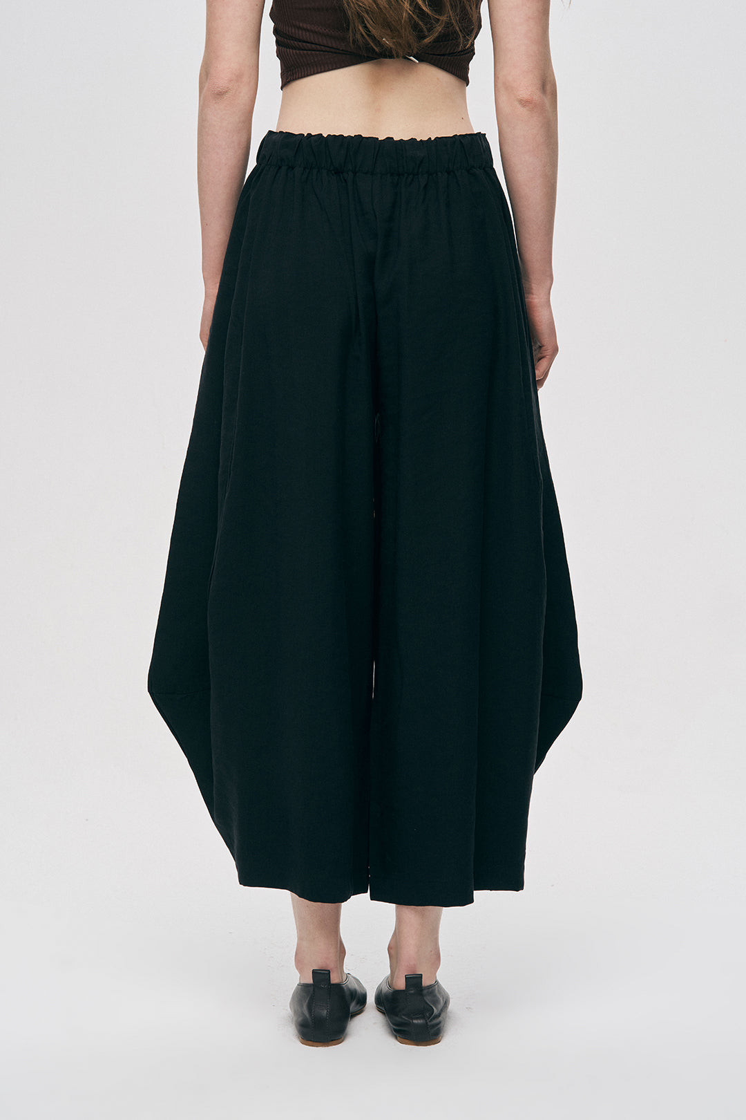 Orfeonegro Beli Lastikli Siyah Şalvar Pantolon