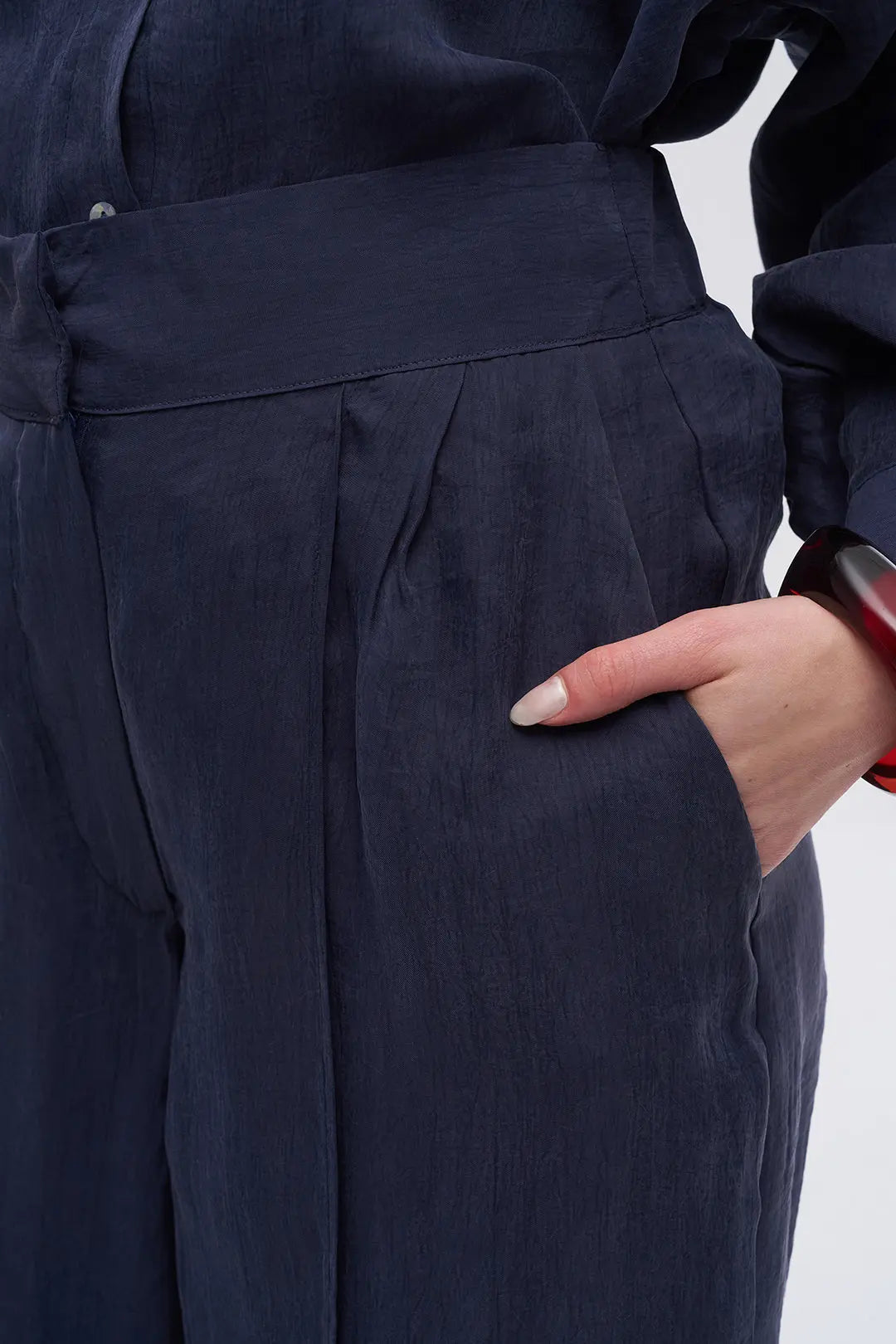 Toptan Kadın Beli Lastikli Bol Paça Pantolon Laci ORFEONEGRO