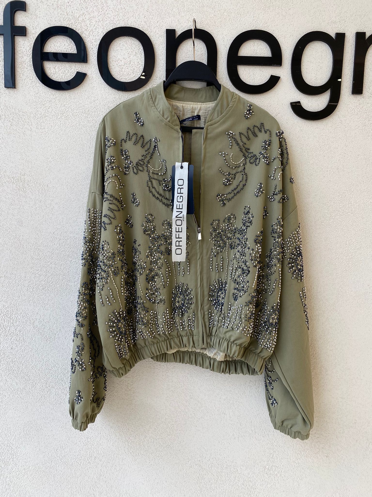 Boncuk İşlemeli Ceket Yeşil - 38191