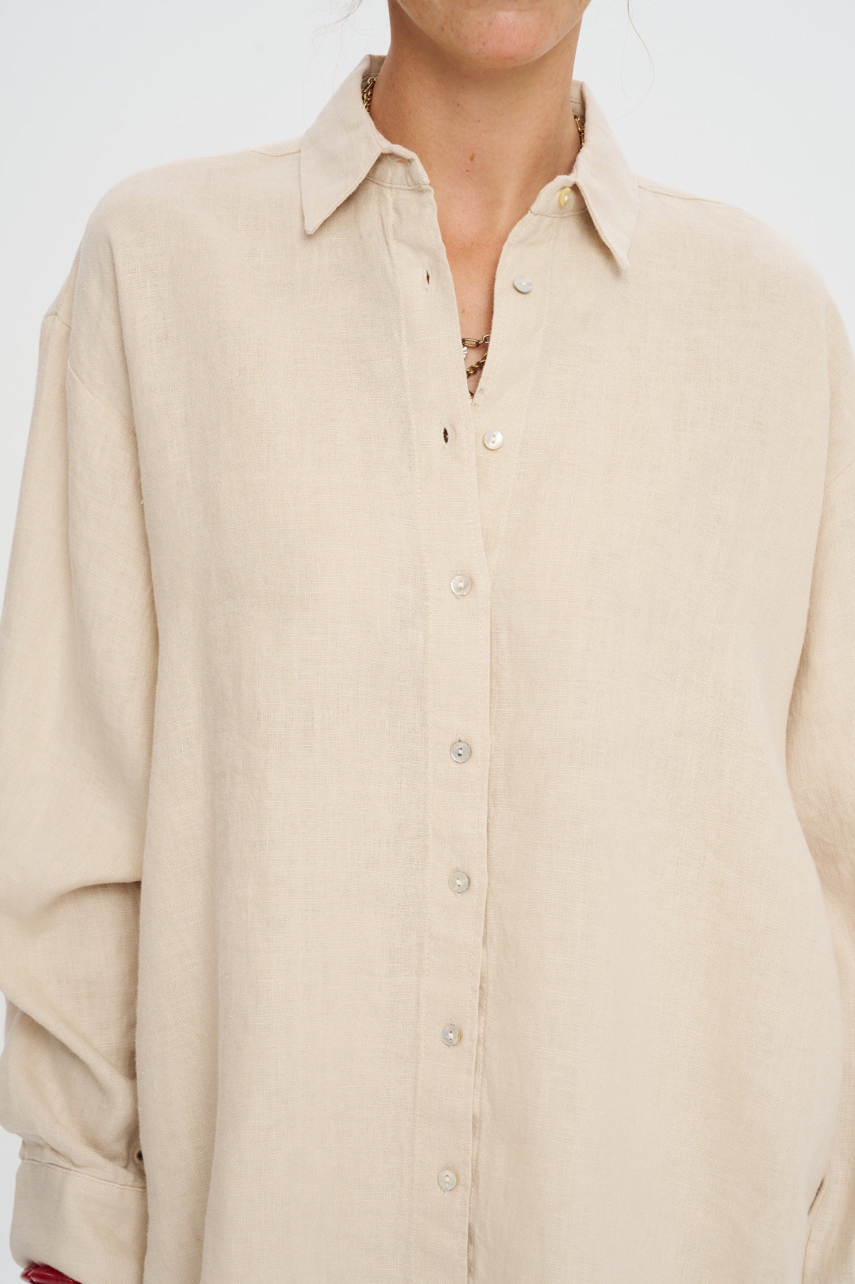 Toptan Oversize Keten Kadın Gömlek - %100 Keten