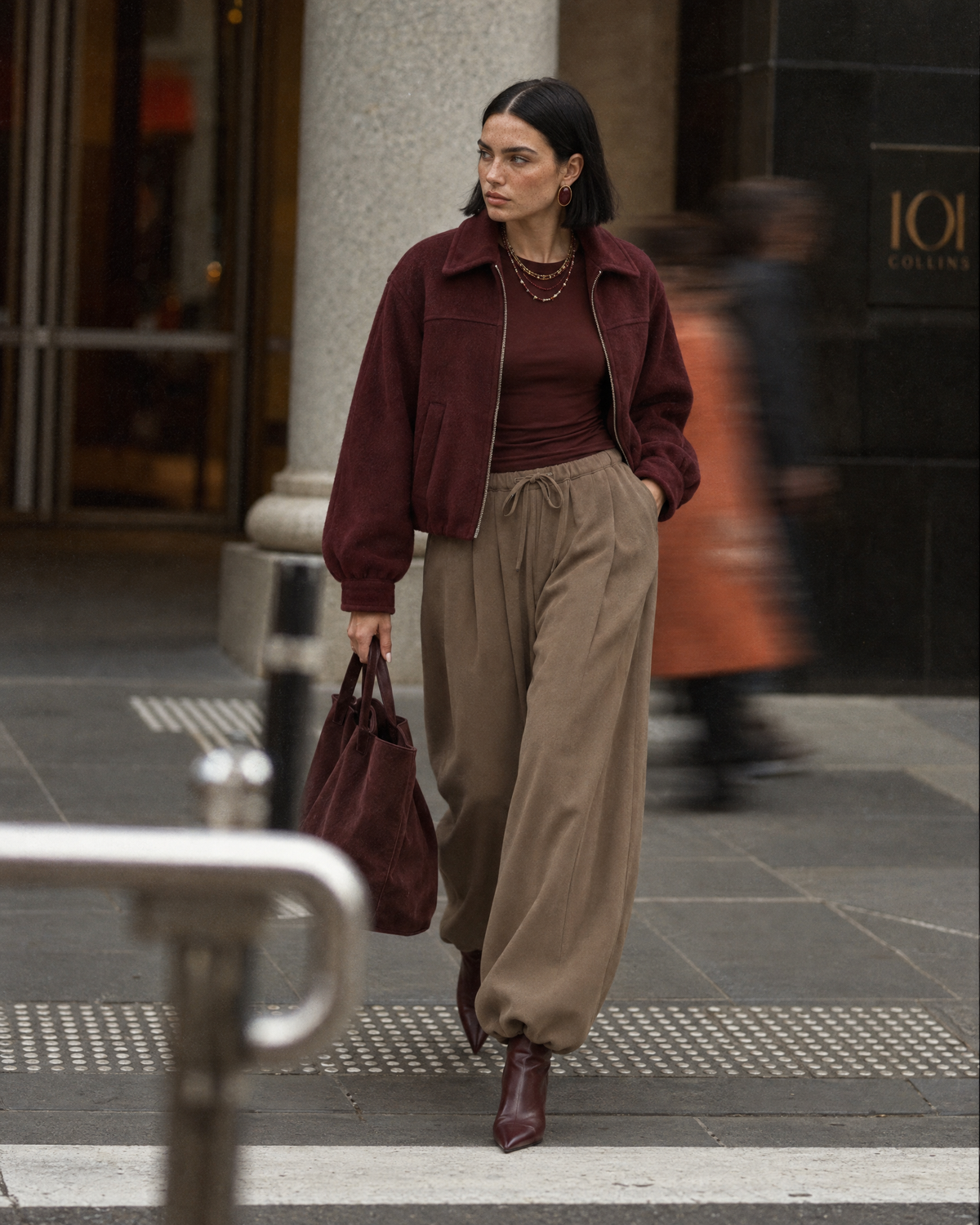 Toptan Kadın Crop Ceket Bordo