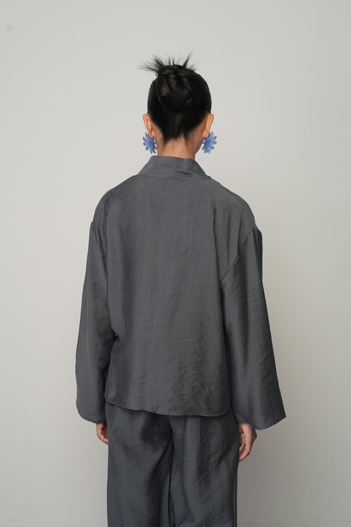 Gül detaylı yandan bağlamalı kadın kimono-ceket – toptan kadın giyim