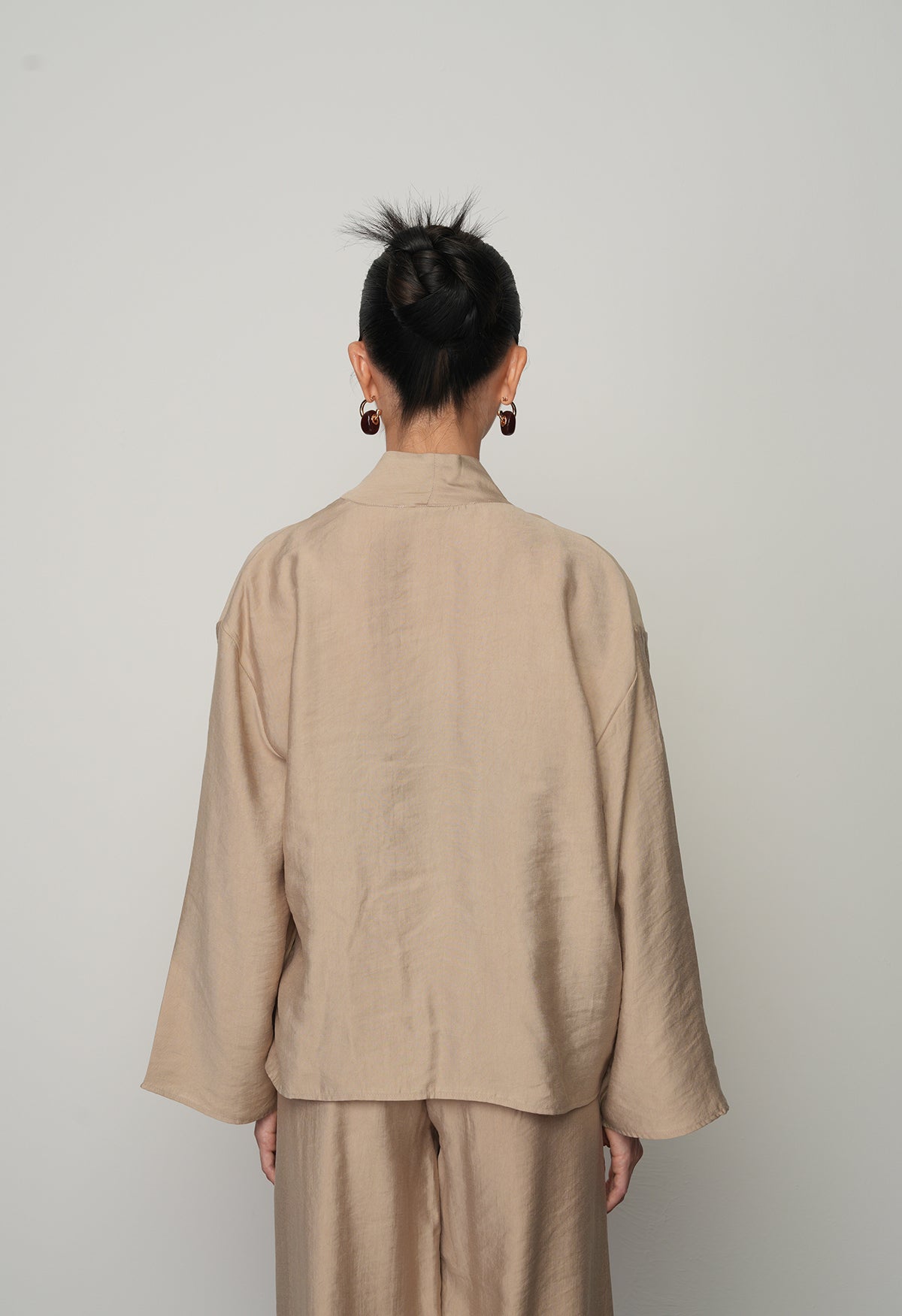 Gül detaylı yandan bağlamalı kadın kimono-ceket – toptan kadın giyim