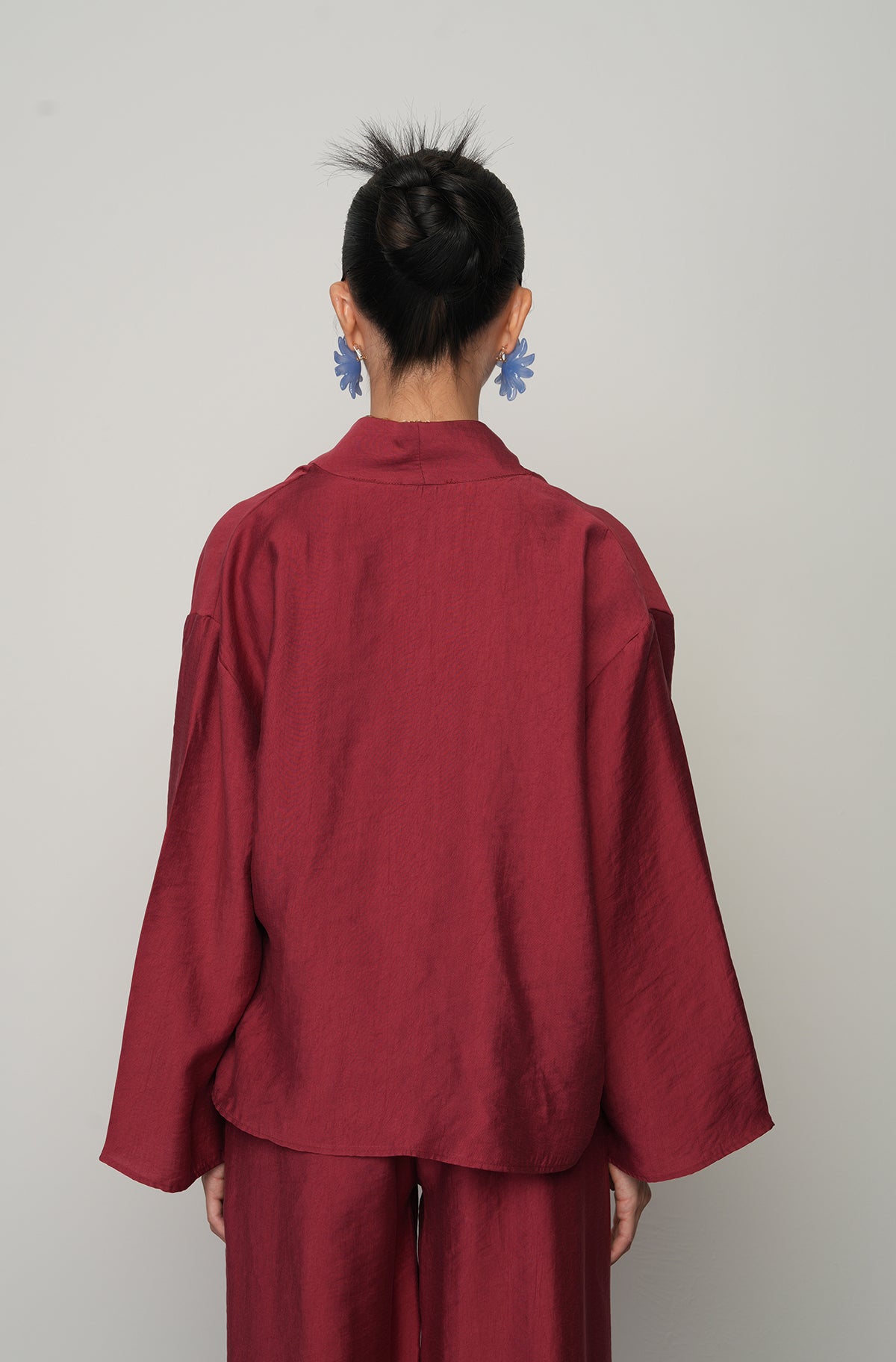 Gül detaylı yandan bağlamalı kadın kimono-ceket – toptan kadın giyim
