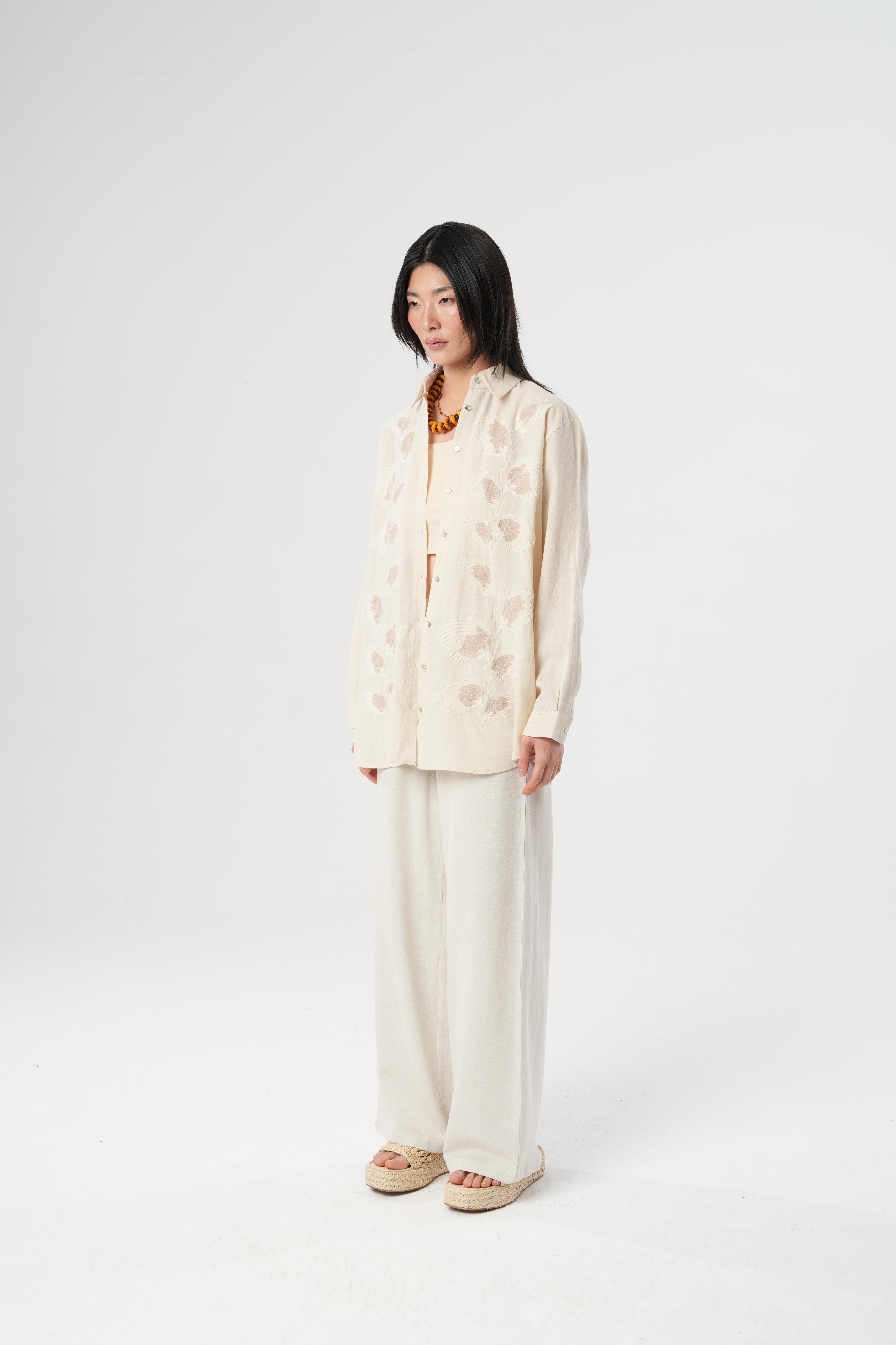 Orfeonegro Nakış Detaylı Oversize Gömlek