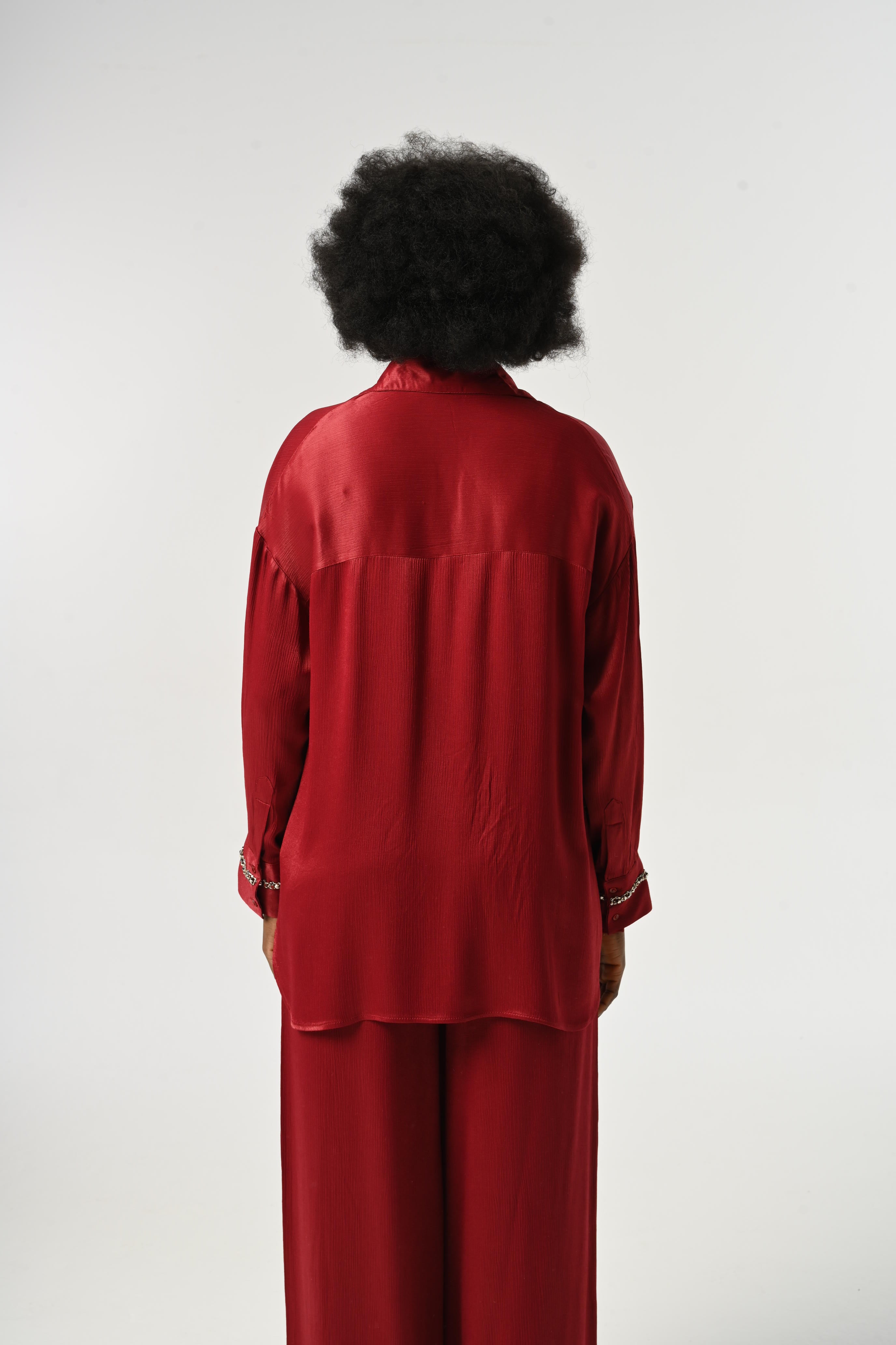 SHIRT - 34473 CLARET RED