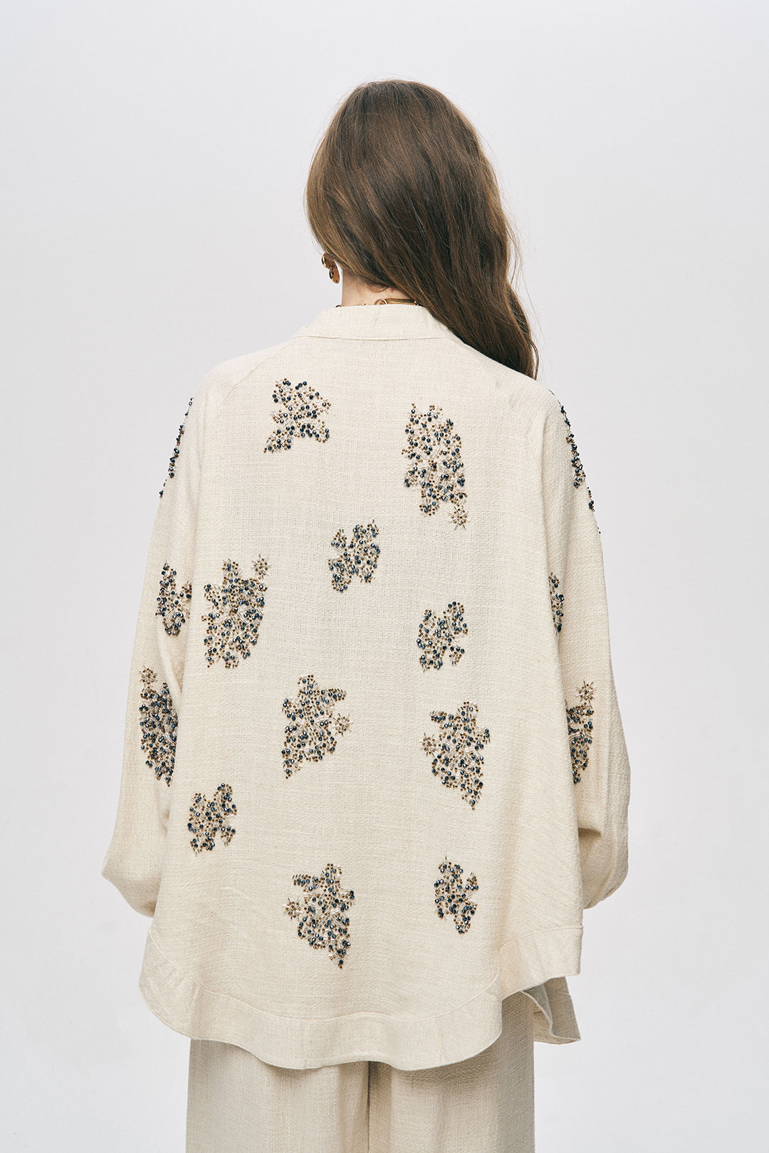 Orfeonegro Boncuk İşlemeli Oversize Kimono