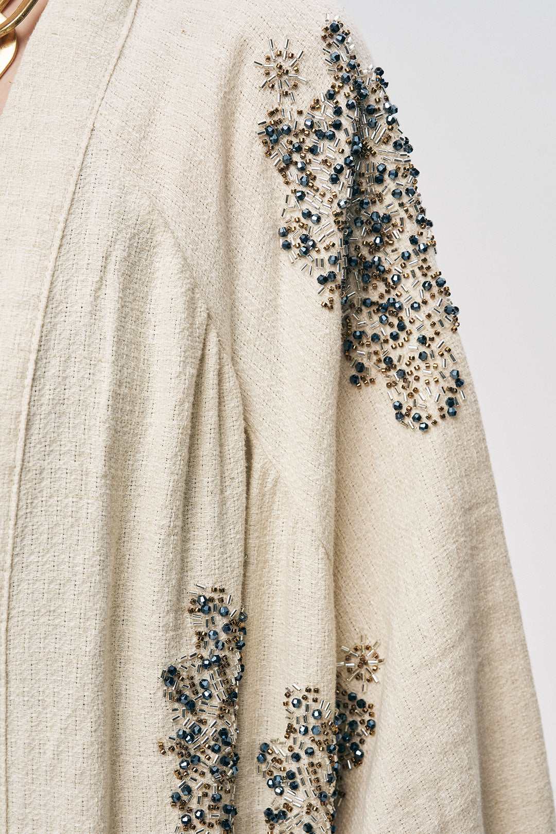 Orfeonegro Boncuk İşlemeli Oversize Kimono