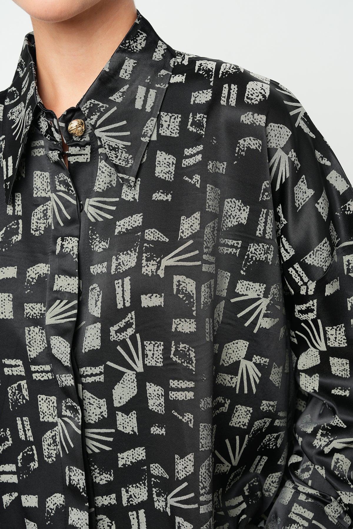 Orfeonegro Geometrik Desenli Tunik Gömlek