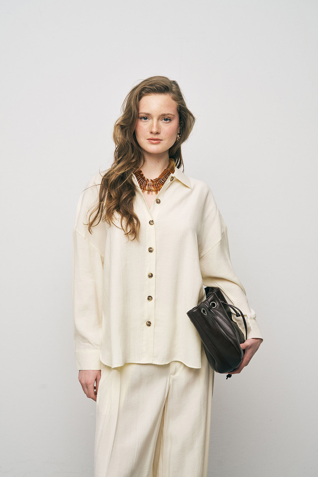 Orfeonegro Sarı Boyfriend Fit Tiril Tiril Yazlık Gömlek