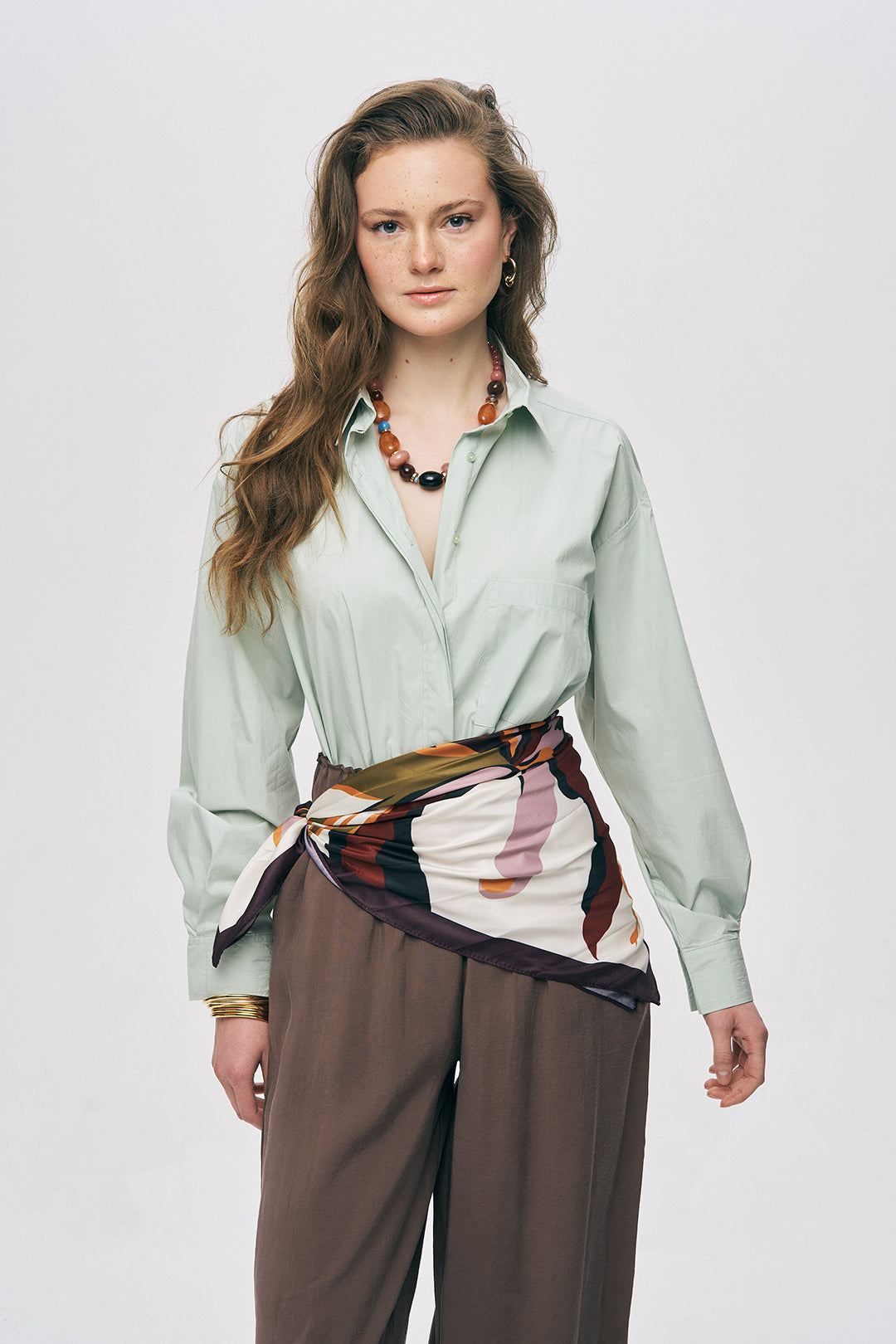 Orfeonegro Tek Cepli Oversize Mint Gömlek