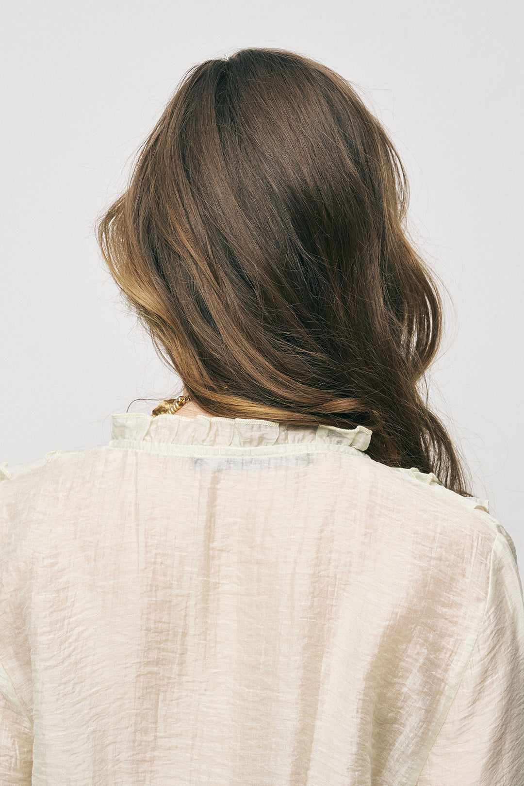 Orfeonegro Mint Volan Detaylı Liyosel Karışımlı Şifon Gömlek