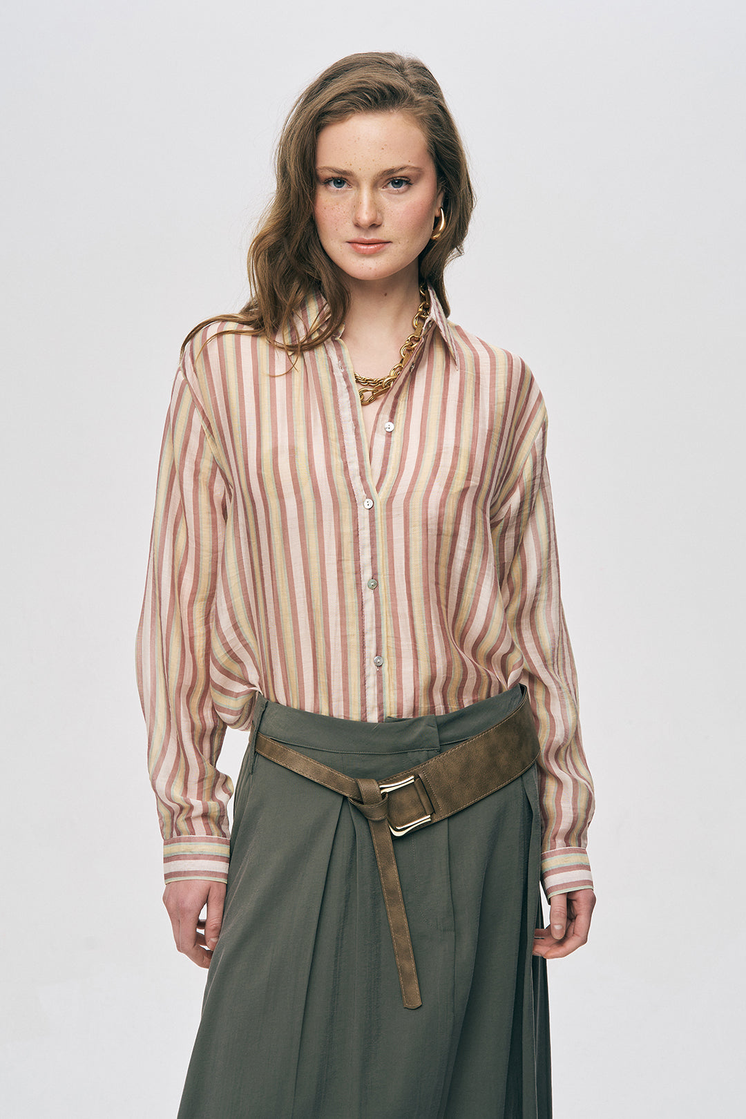 Çizgili Oversize Gömlek