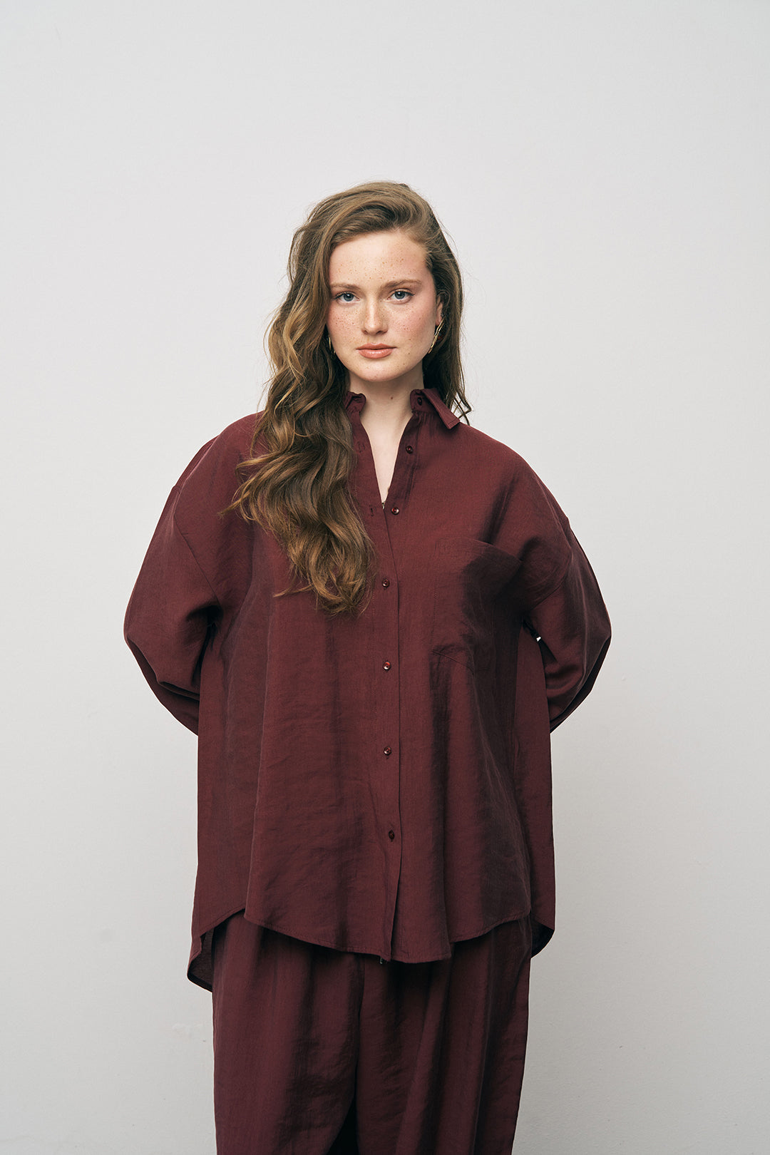 Orfeonegro Cep Detaylı Bordo Basic Gömlek
