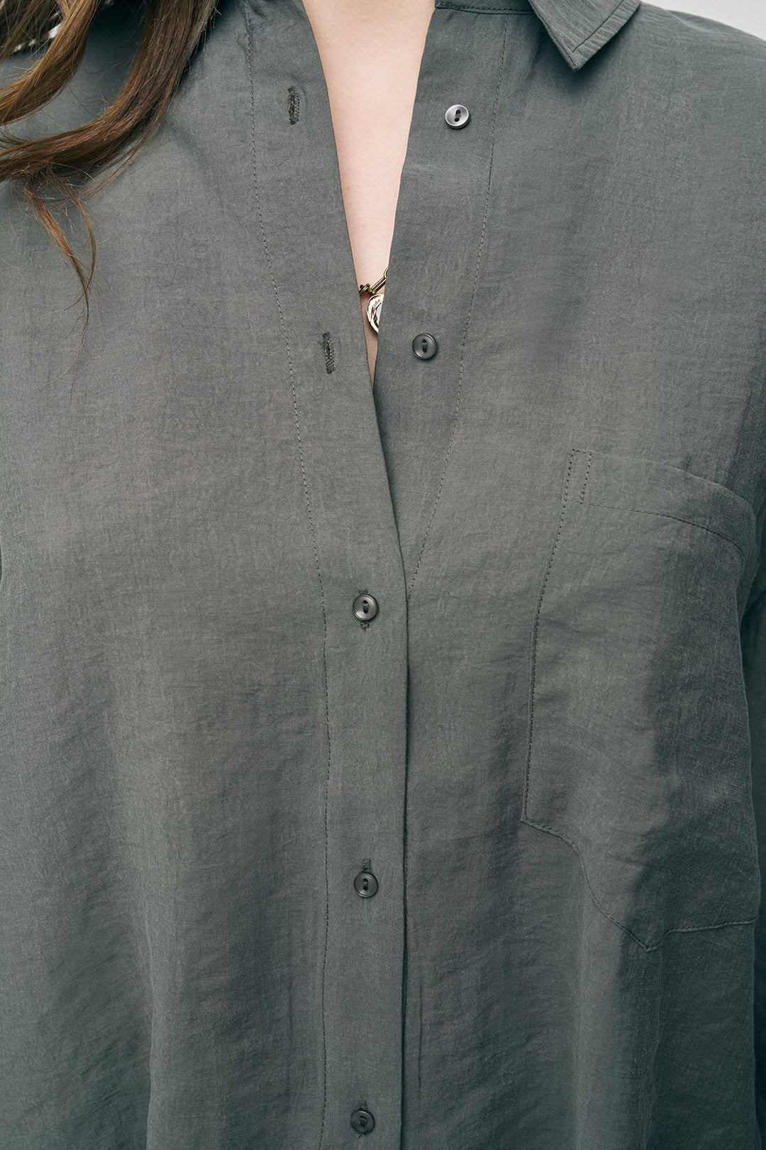 Orfeonegro Cep Detaylı Haki Basic Gömlek