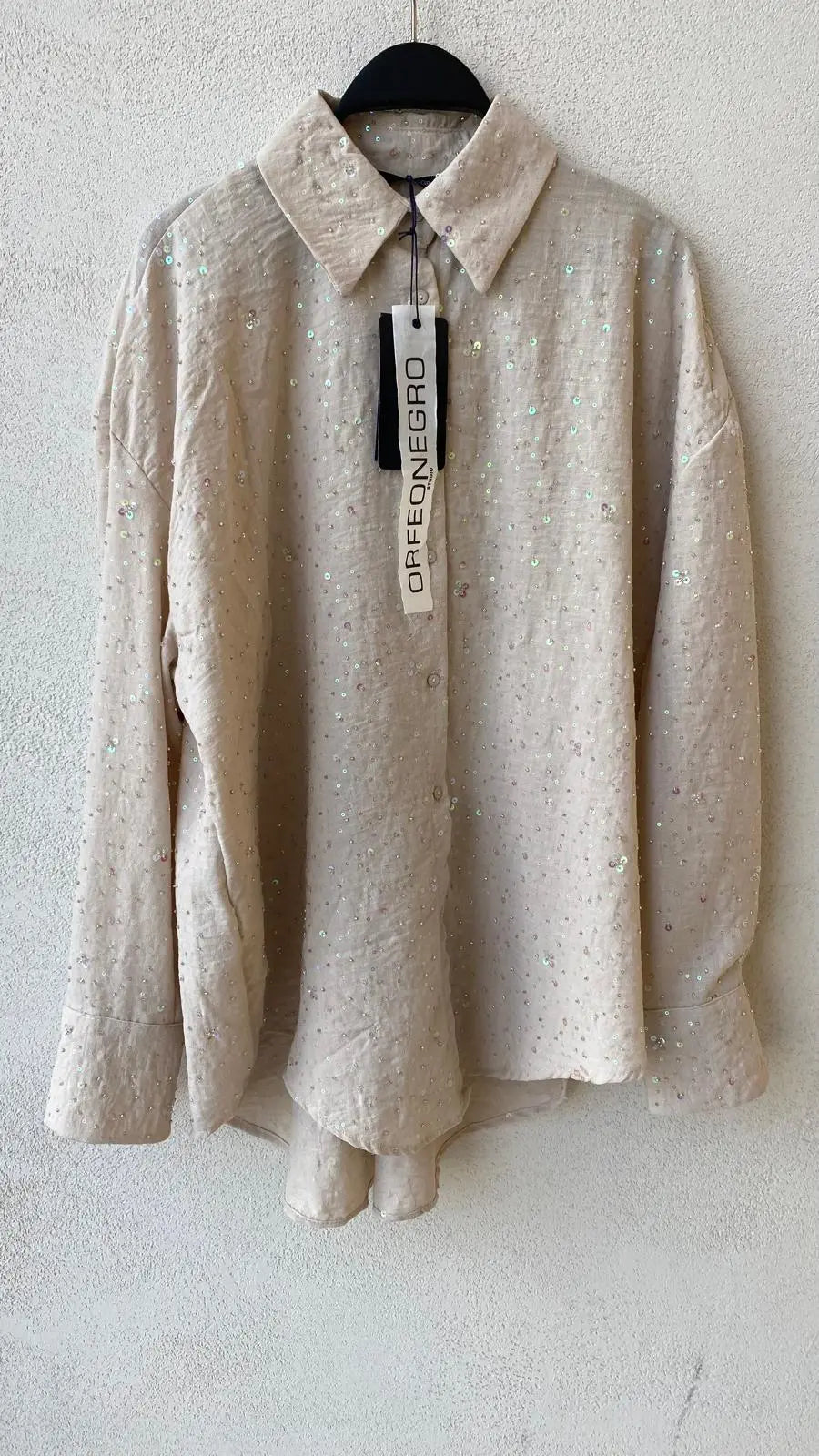 Pullu İşlemeli Oversize Gömlek ORFEONEGRO
