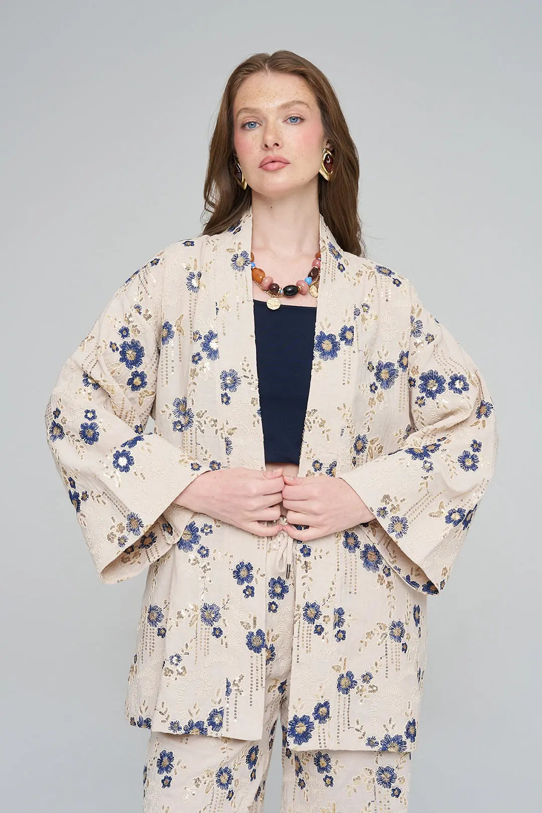 Nakışlı ve Payetli Tasarım Kimono Laci ORFEONEGRO