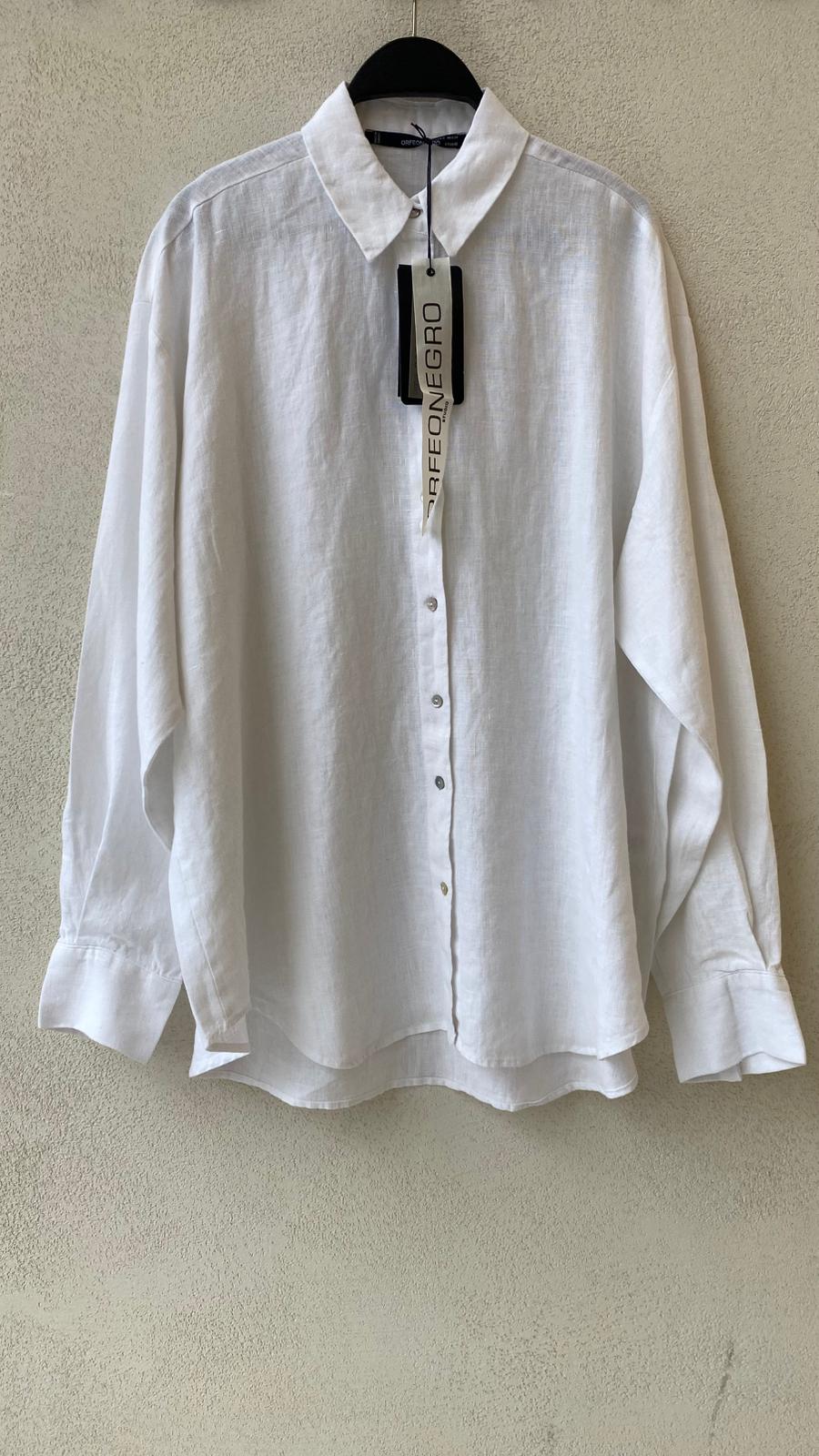 Toptan Oversize Keten Ekru Kadın Gömlek - %100 Keten