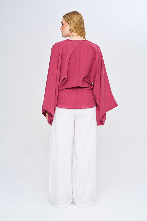 Toptan Modal Kumaş Bordo Bluz