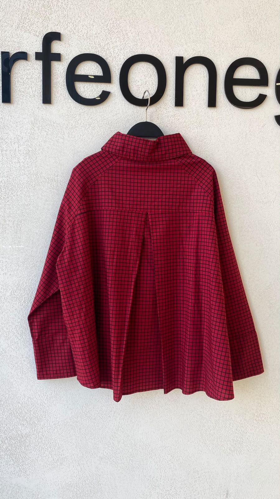 Toptan Kırmızı Kareli Oversize Gömlek