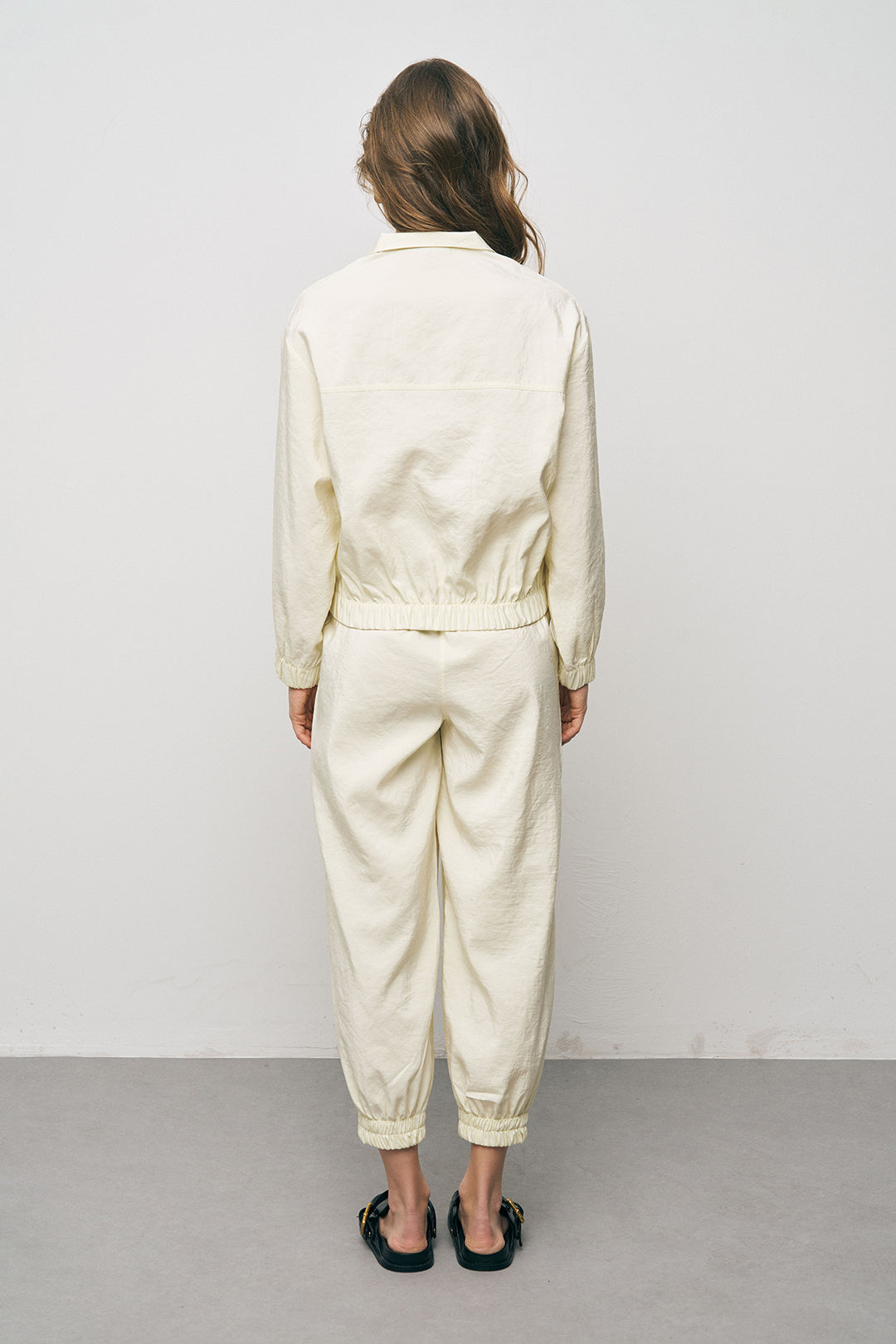 Orfeonegro Beli ve Bileği Lastikli Fermuarlı Sarı Ceket