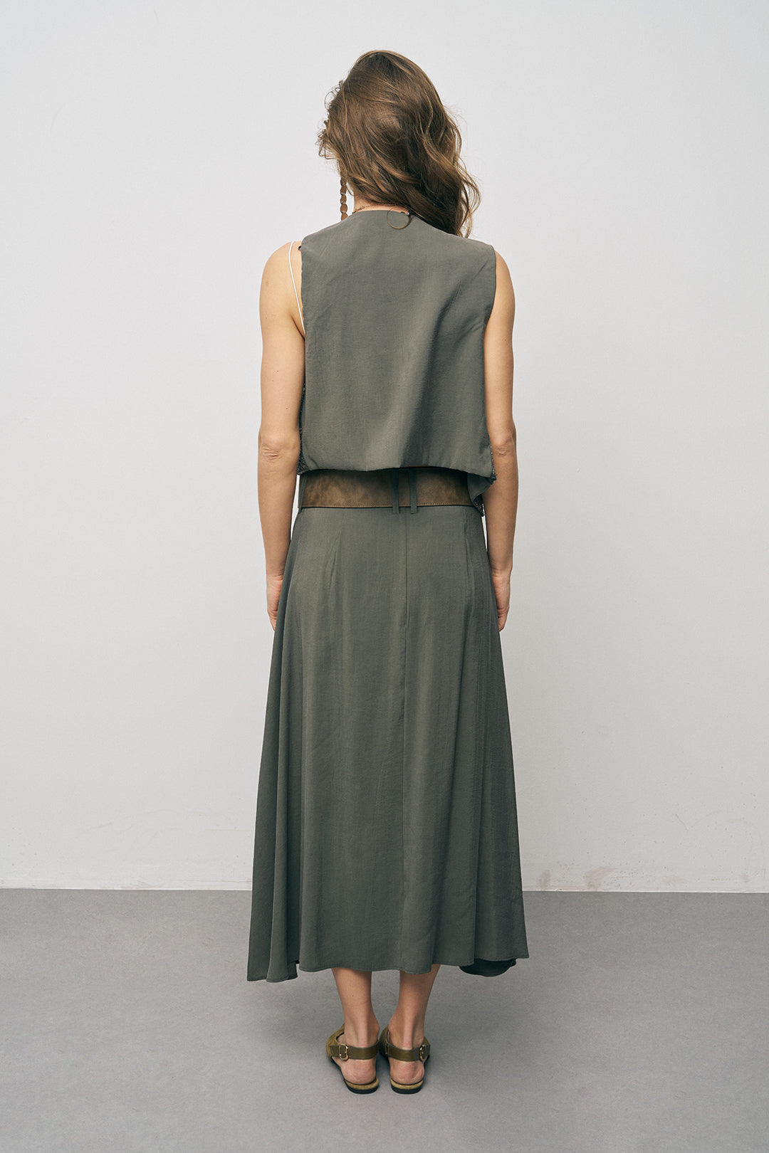 Orfeonegro İşleme ve Pul Detaylı Haki Kısa Yelek