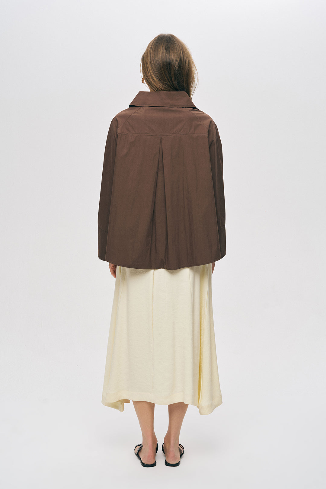 Orfeonegro Kruvaze Görünümlü Modern Kesim Kahverengi Gömlek