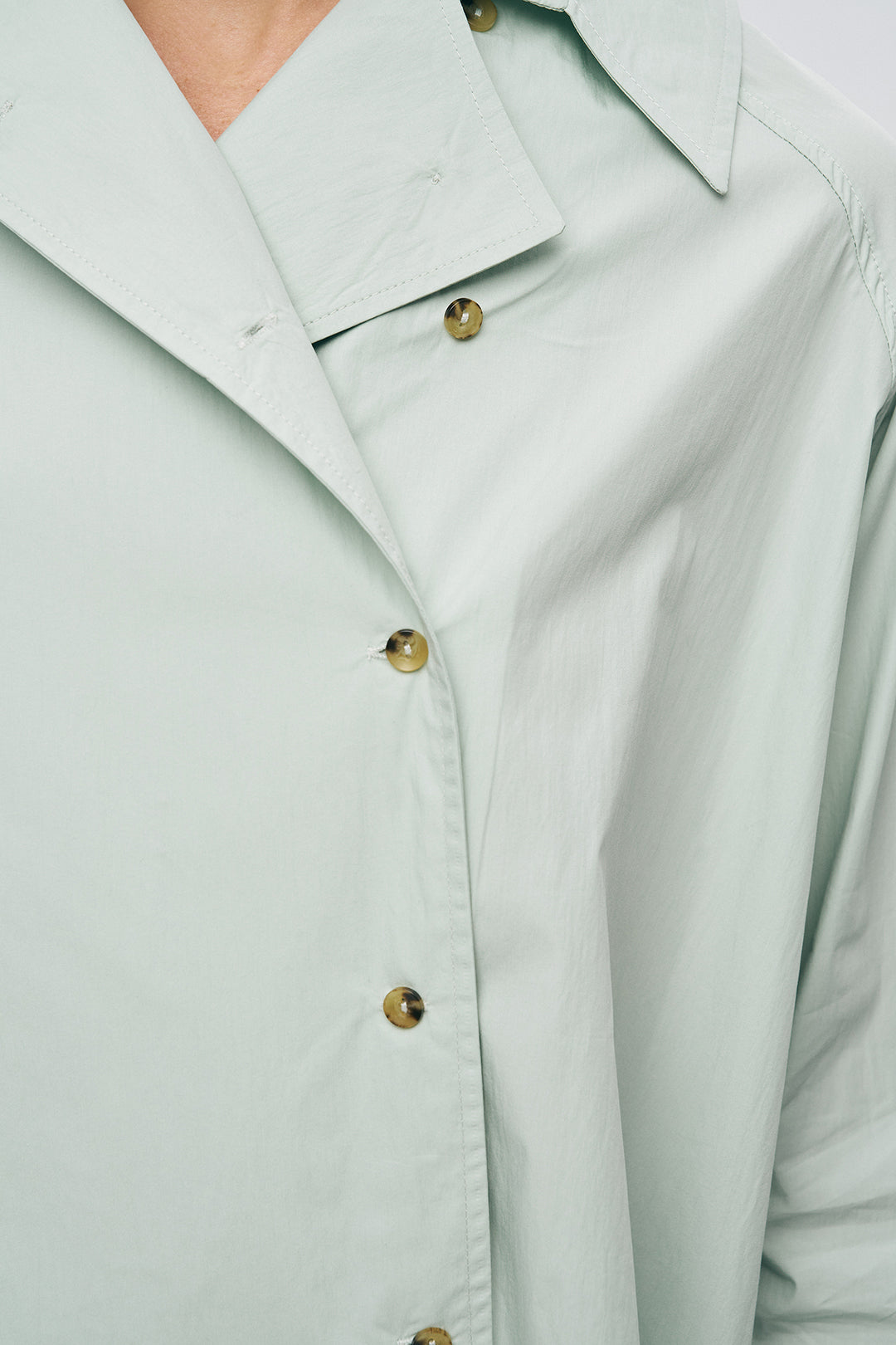 Orfeonegro Kruvaze Görünümlü Modern Kesim Mint Gömlek