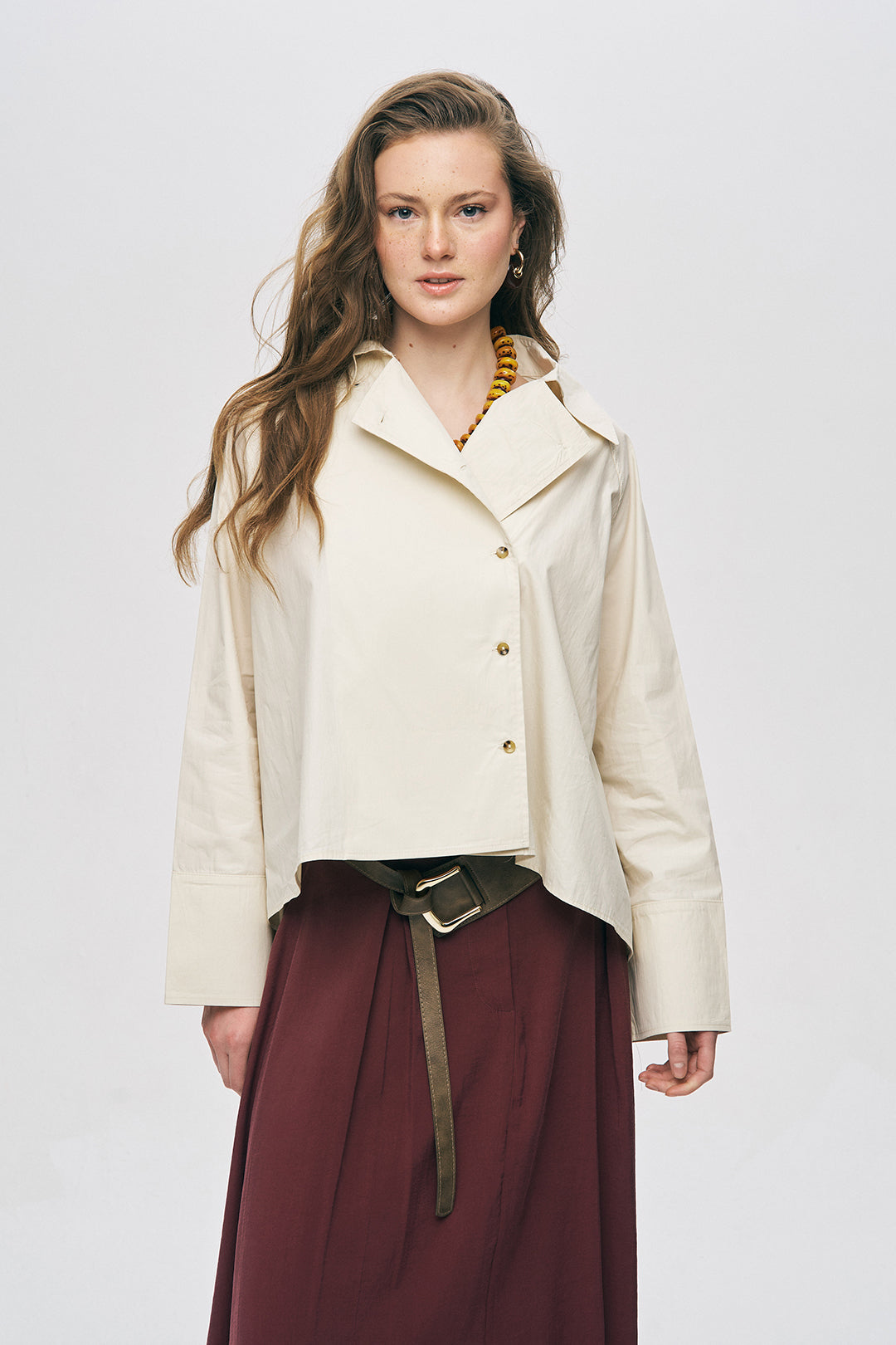 Orfeonegro Kruvaze Görünümlü Modern Kesim Sarı Gömlek