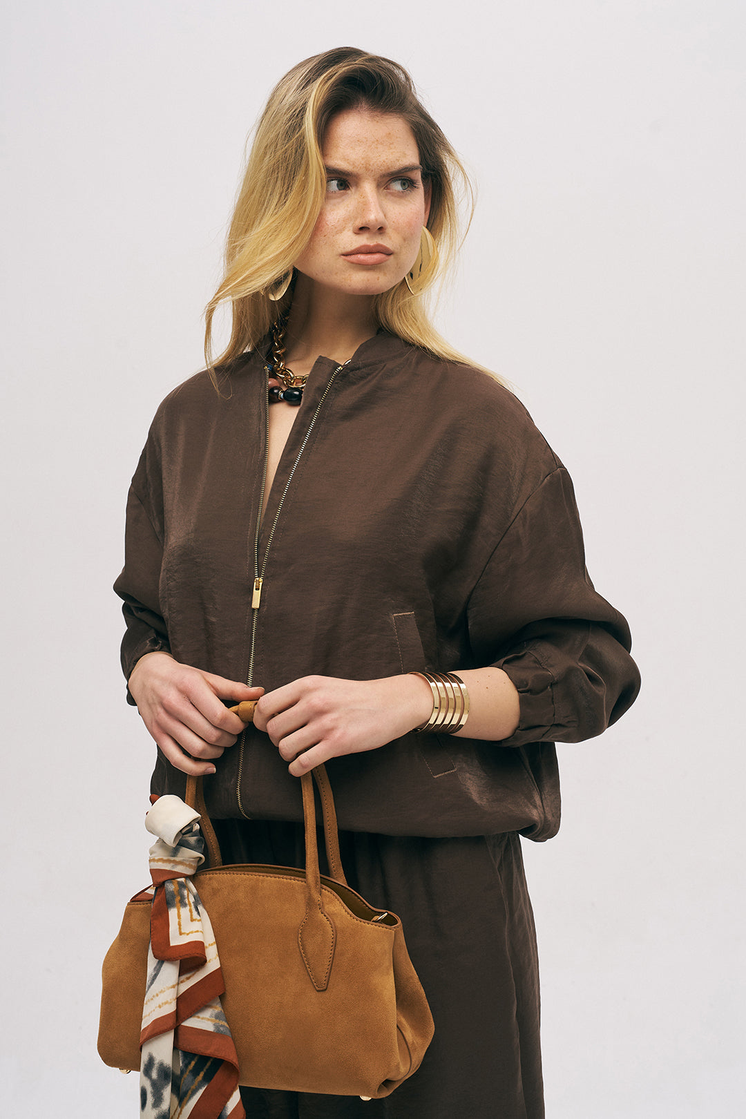 Toptan Kadın Fermuarlı Bomber Ceket