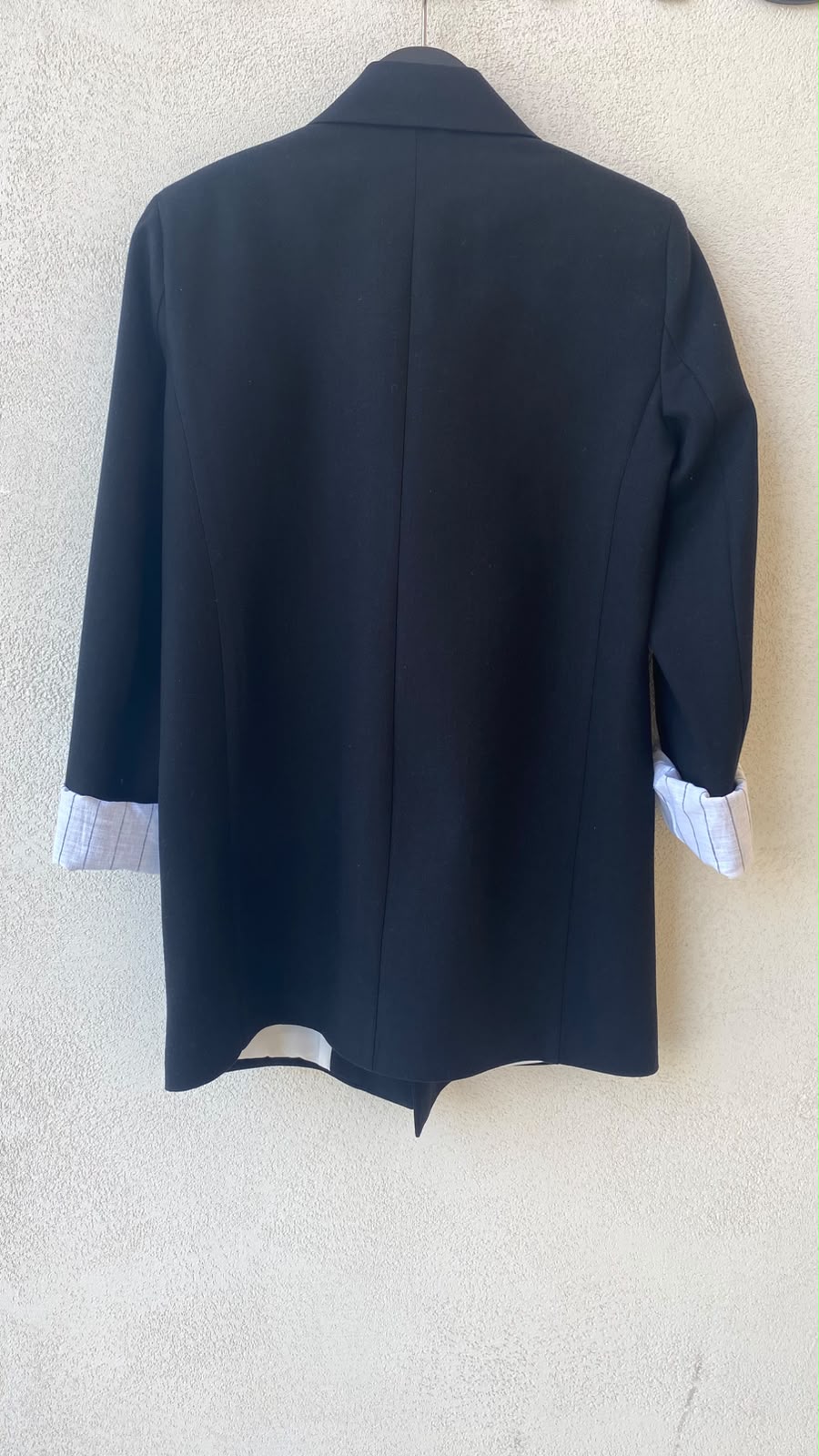 Toptan Keten Karışımlı Astarlı Siyah Kadın Blazer Ceket
