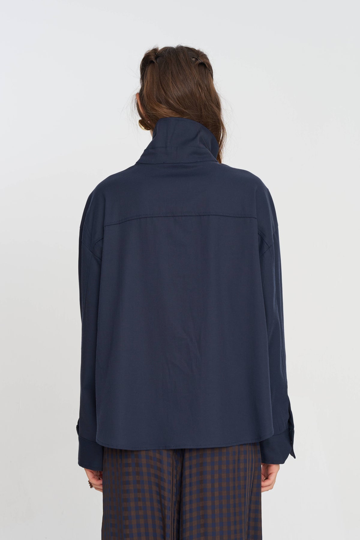 Toptan Düğme Detaylı Tencel Karışımlı Kadın Ceket Laci