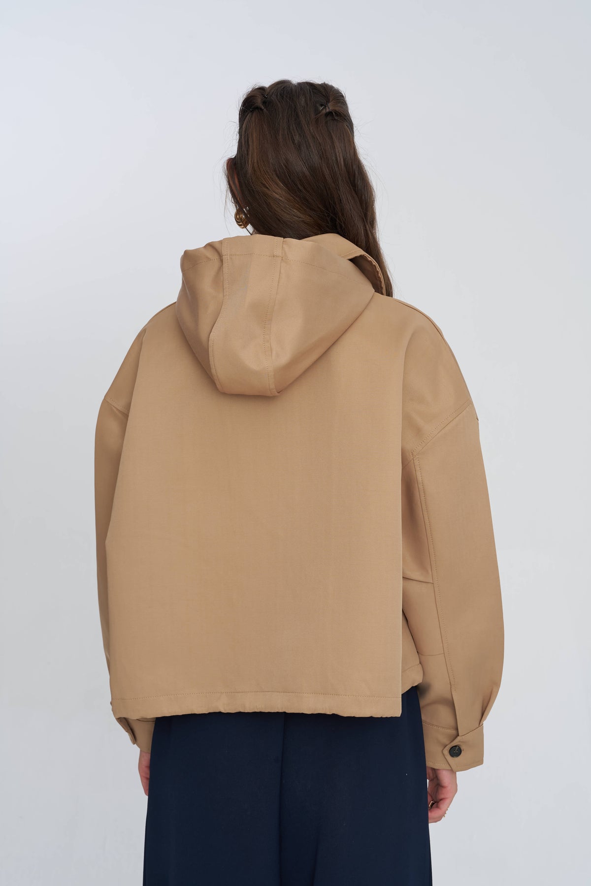 Toptan Astarlı Ekose Detaylı Oversize Pamuklu Kadın Ceket