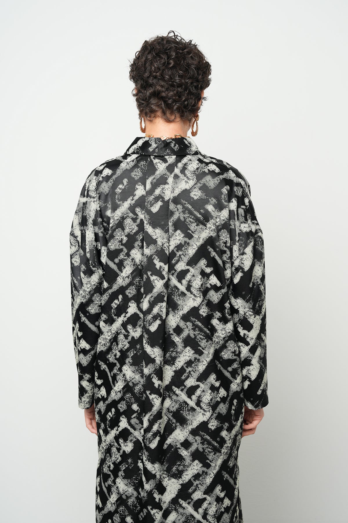 Orfeonegro Siyah Çizgi Desenli Tunik Gömlek