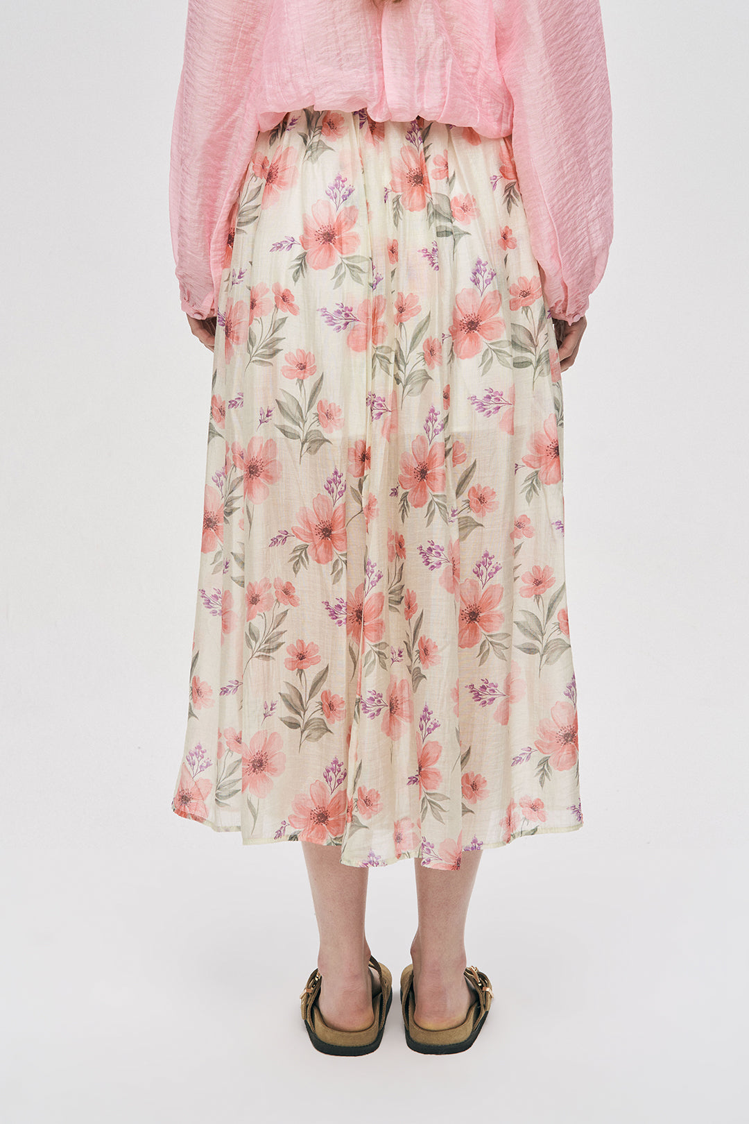 Kemer Detaylı Astarlı Midi Boy Etek