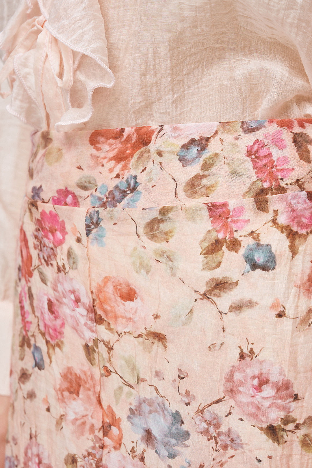 Dökümlü Çiçekli Maksi Boy Etek