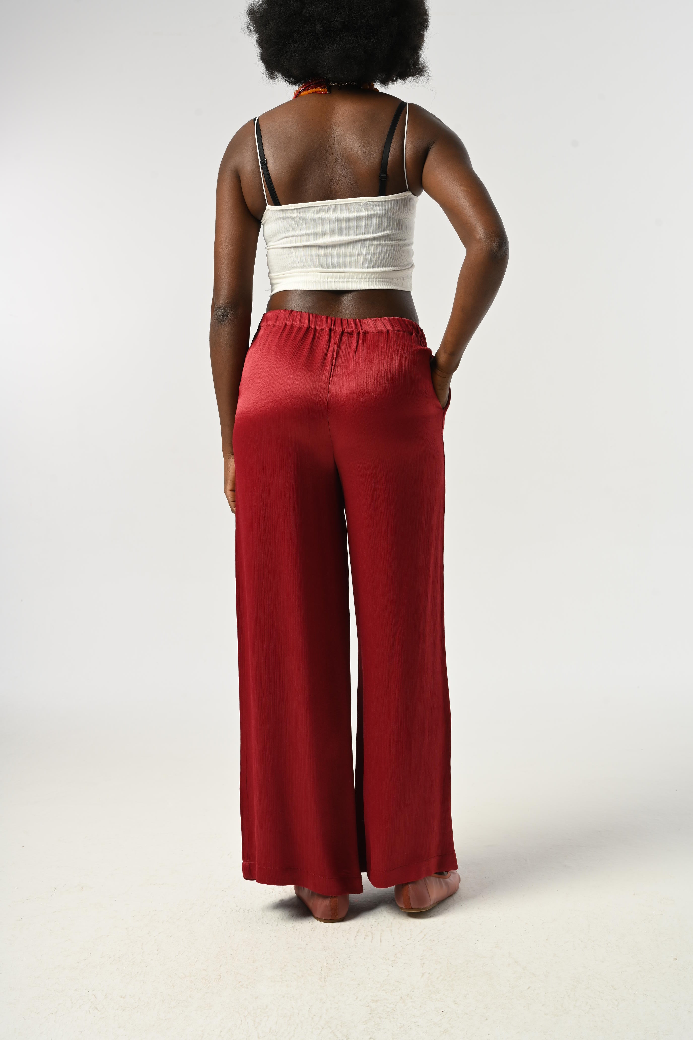 TROUSERS - 45211 CLARET RED