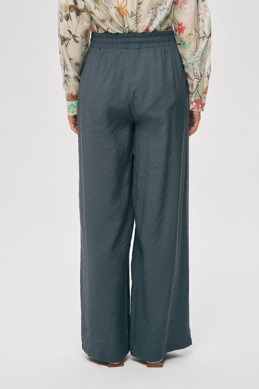 Bol Paça Rahat Kalıp Kumaş Pantolon Antrasit