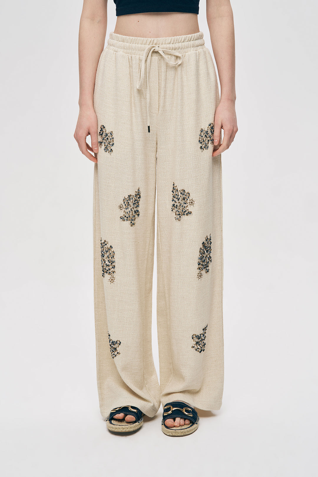 Orfeonegro Boncuk İşlemeli Palazzo Pantolon