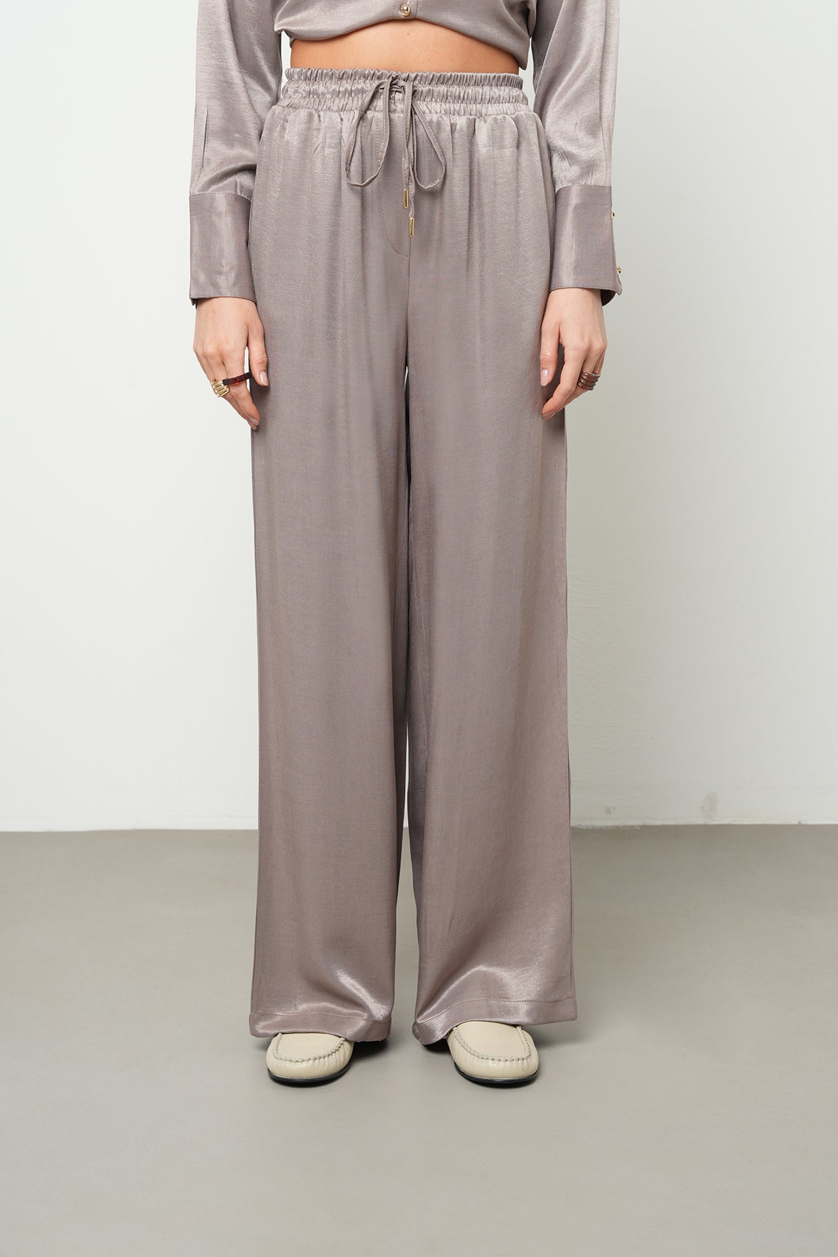 Orfeonegro Rahat Kalıp Palazzo Pantolon Vizon