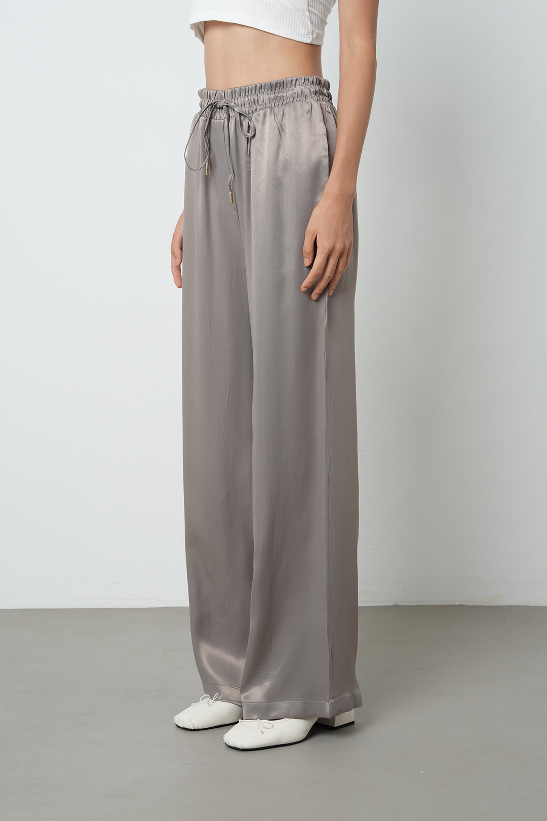 Orfeonegro Düz Saten Palazzo Pantolon 45281