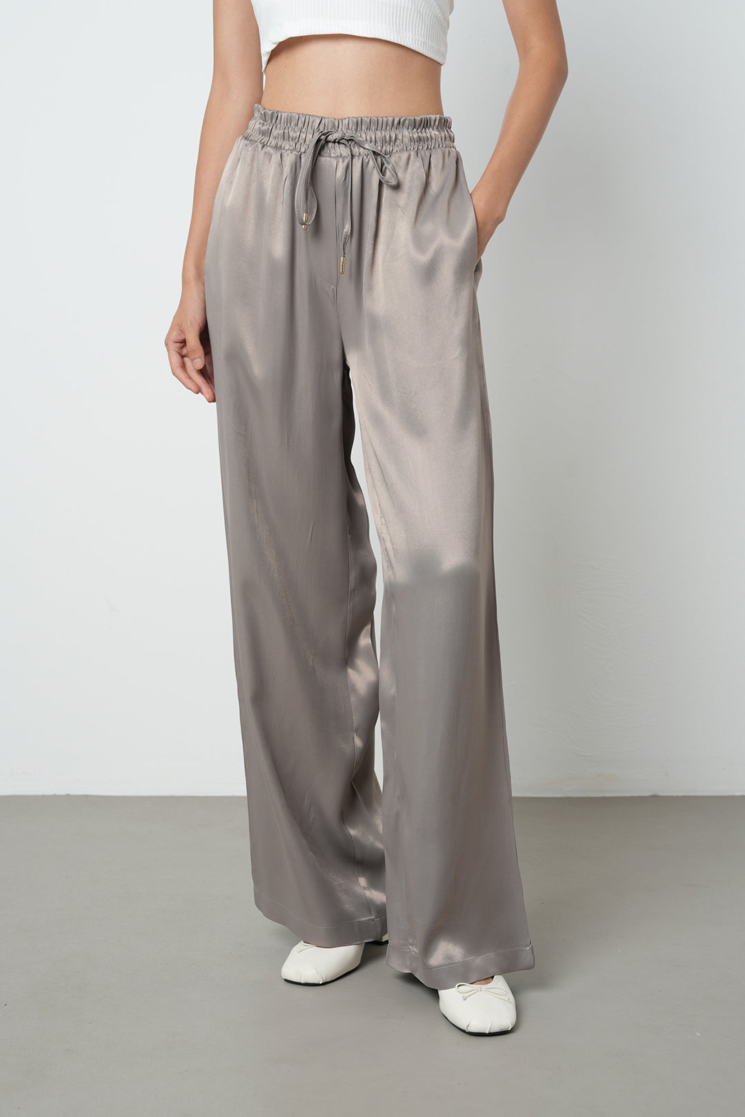 Orfeonegro Düz Saten Palazzo Pantolon 45281