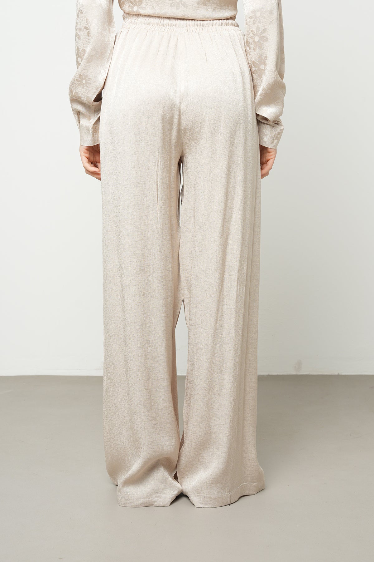 Orfeonegro Beli Lastikli Palazzo Pantolon