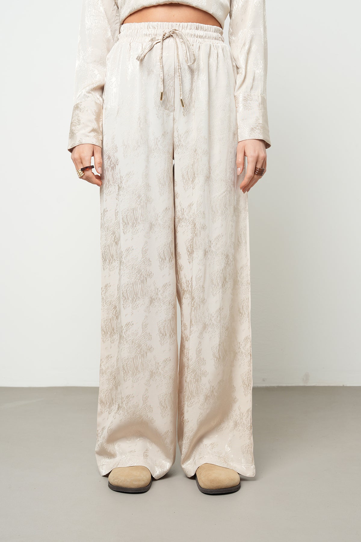 Orfeonegro Deasenli Jakar Kumaş Palazzo Pantolon