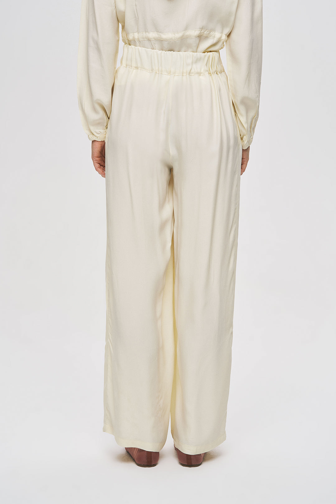 Orfeonegro Sarı Yüksek Bel Geniş Paça Palazzo Pantolon