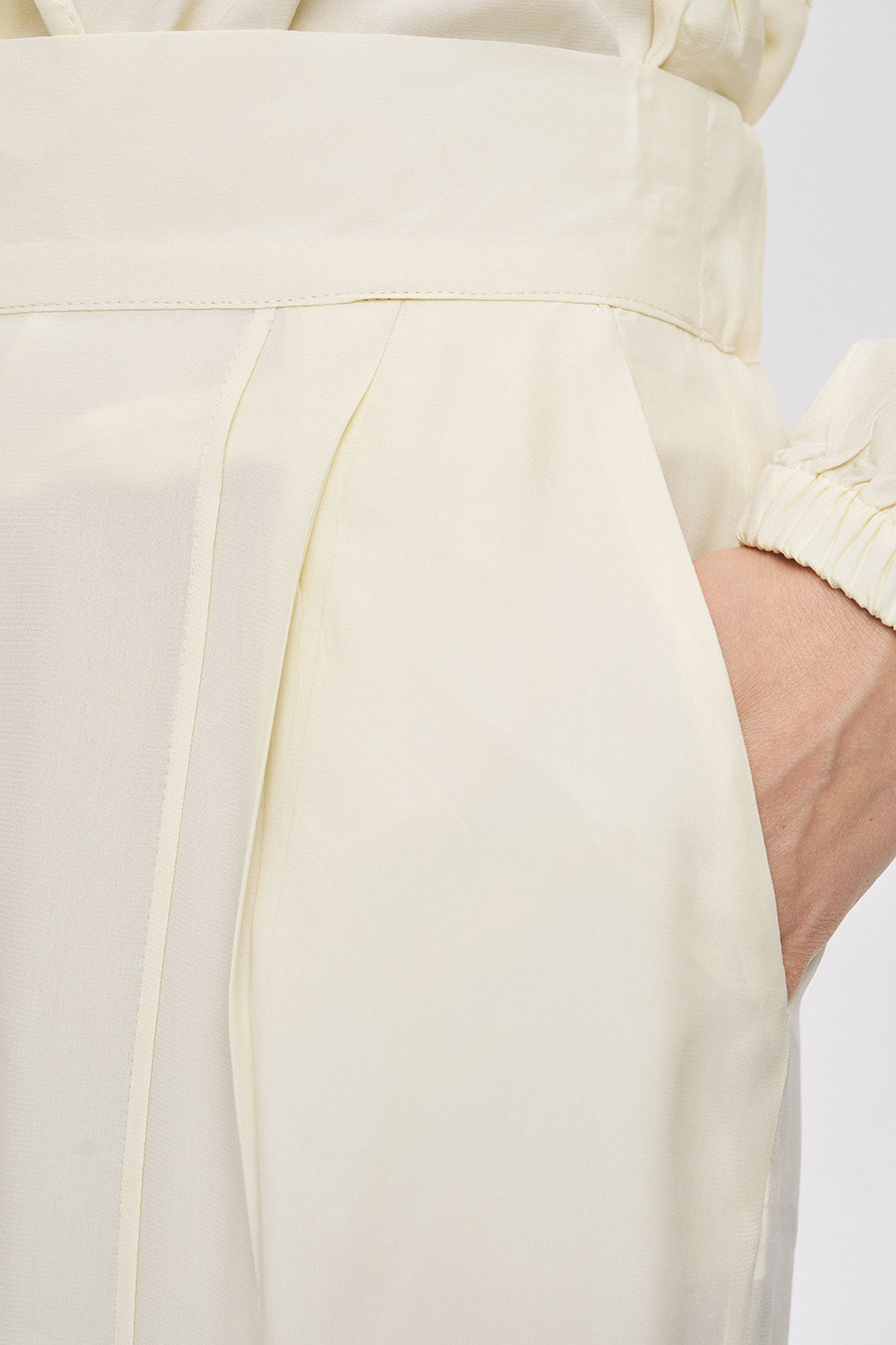 Orfeonegro Sarı Yüksek Bel Geniş Paça Palazzo Pantolon