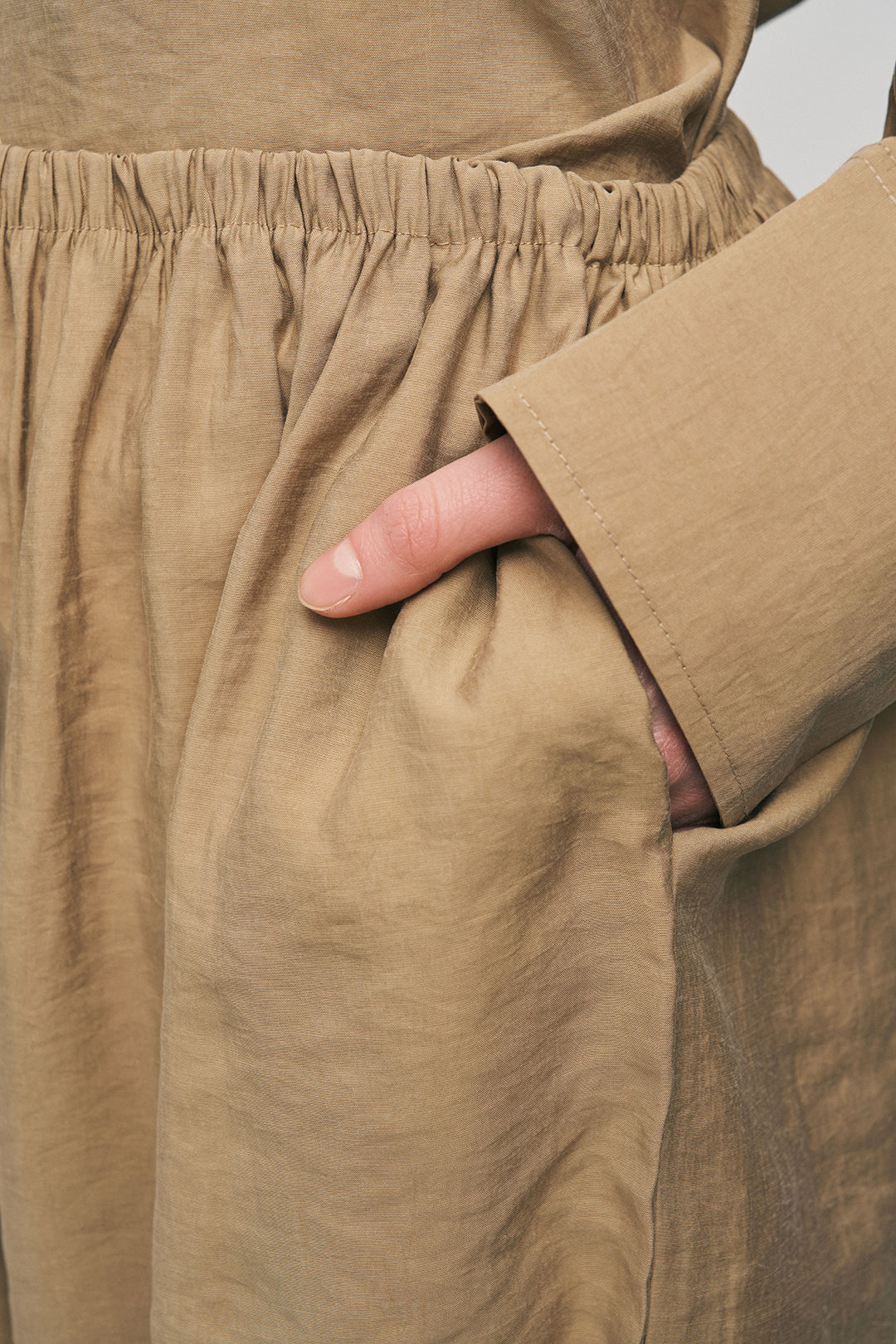 Orfeonegro Rahat Kesim Paçası Büzgülü Karamel Jogger Pantolon