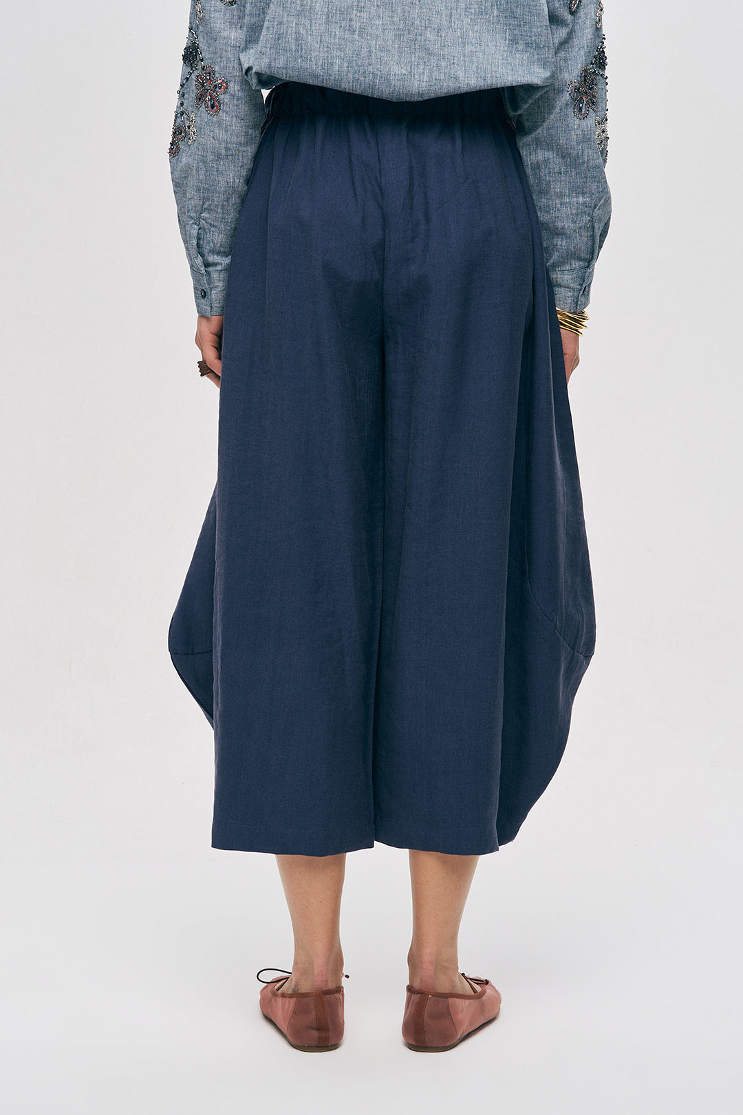 Orfeonegro Beli Lastikli Laci Şalvar Pantolon