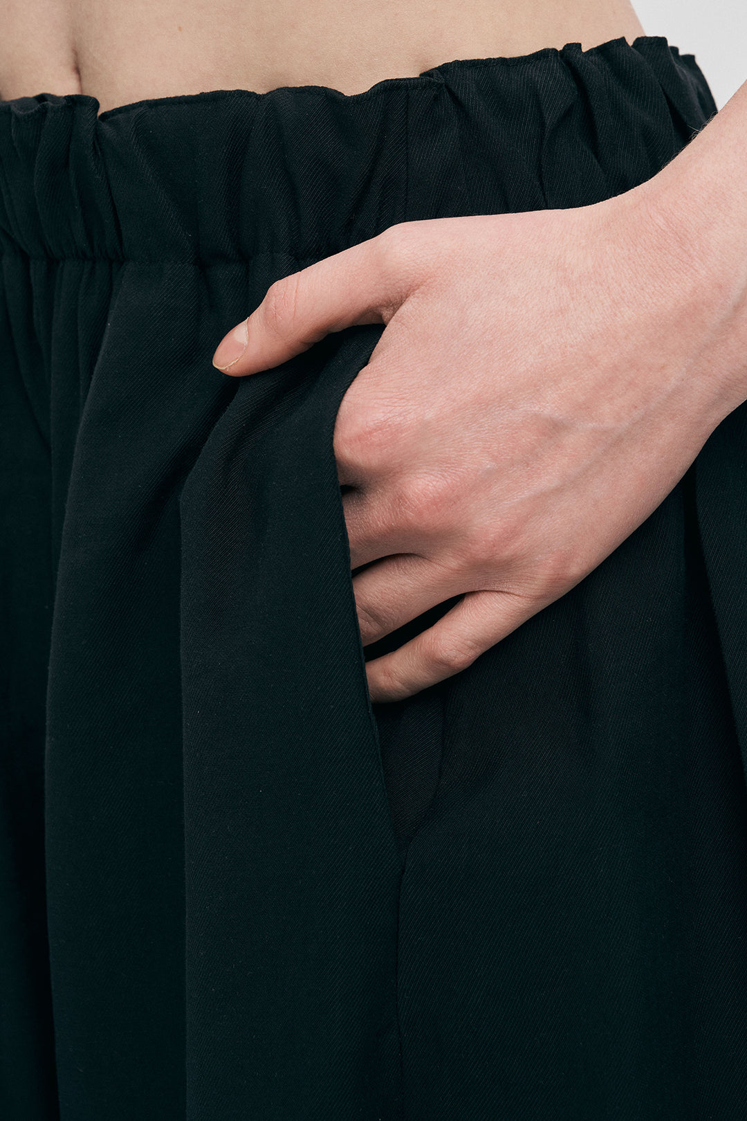 Orfeonegro Beli Lastikli Siyah Şalvar Pantolon